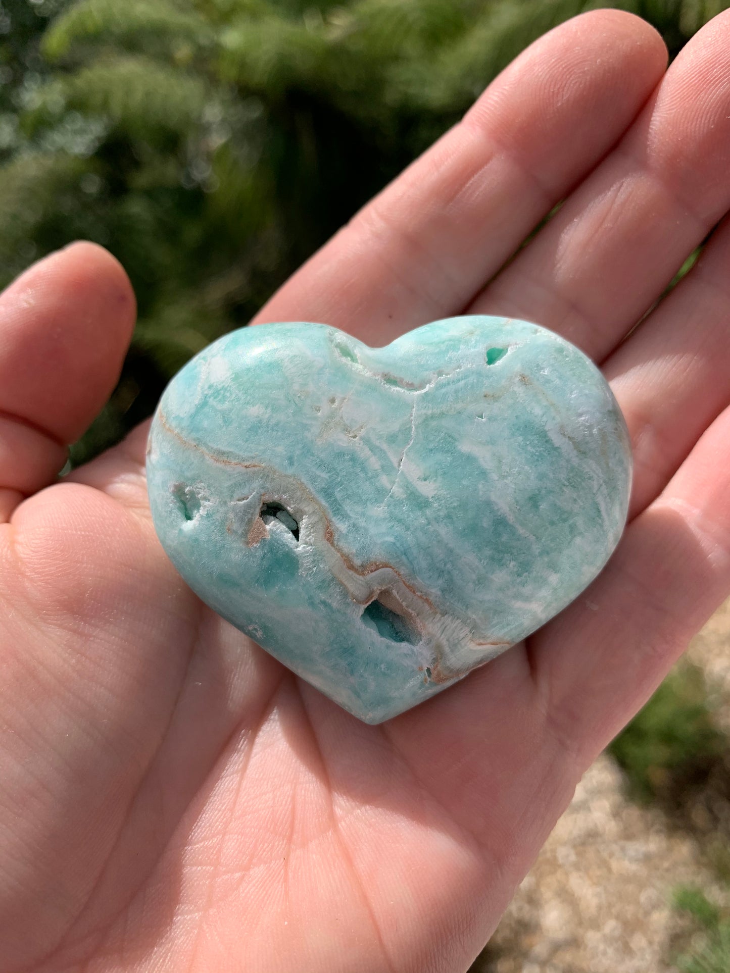 Blue Calcite/Aragonite Heart