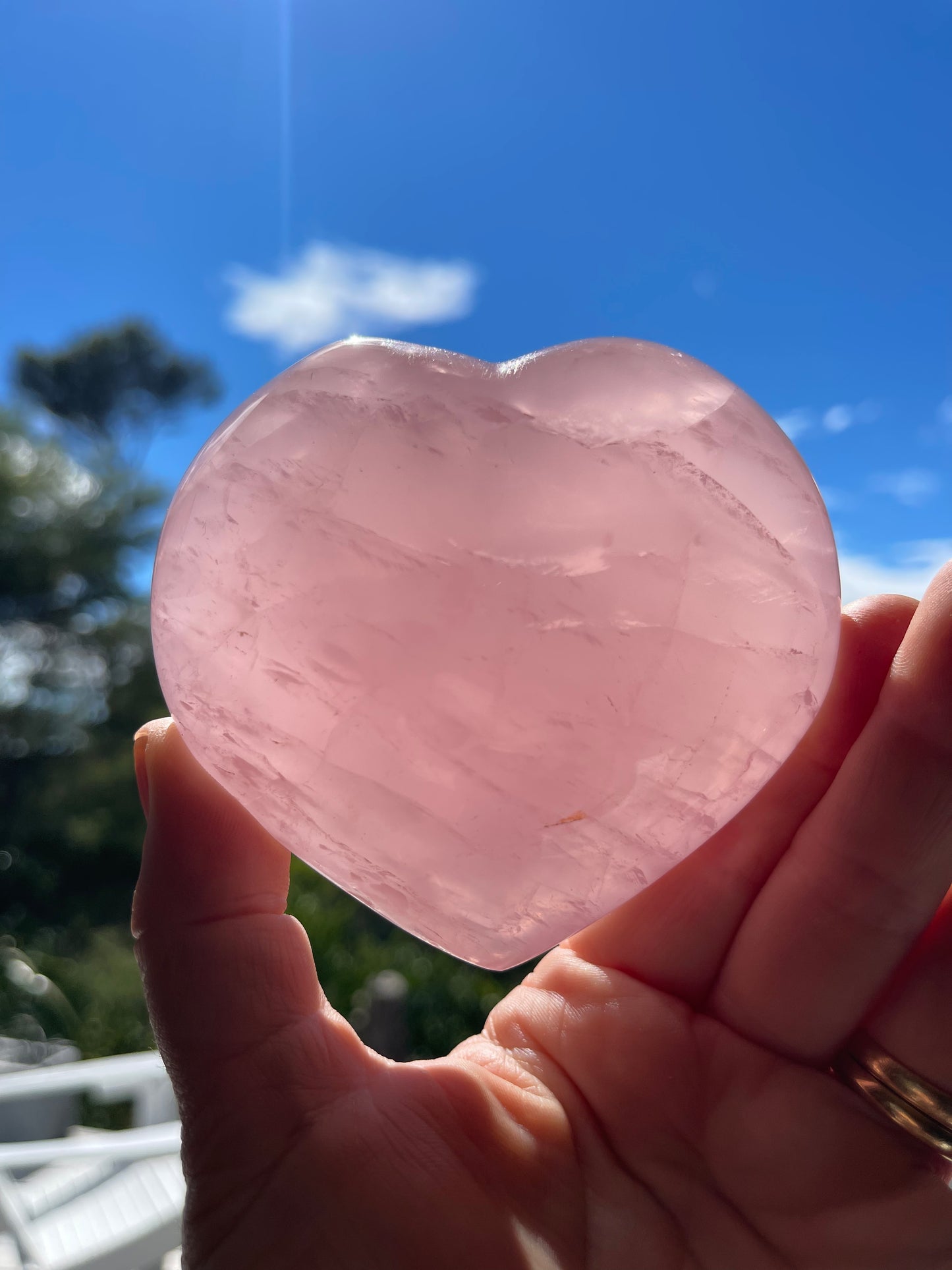Star Rose Quartz Heart