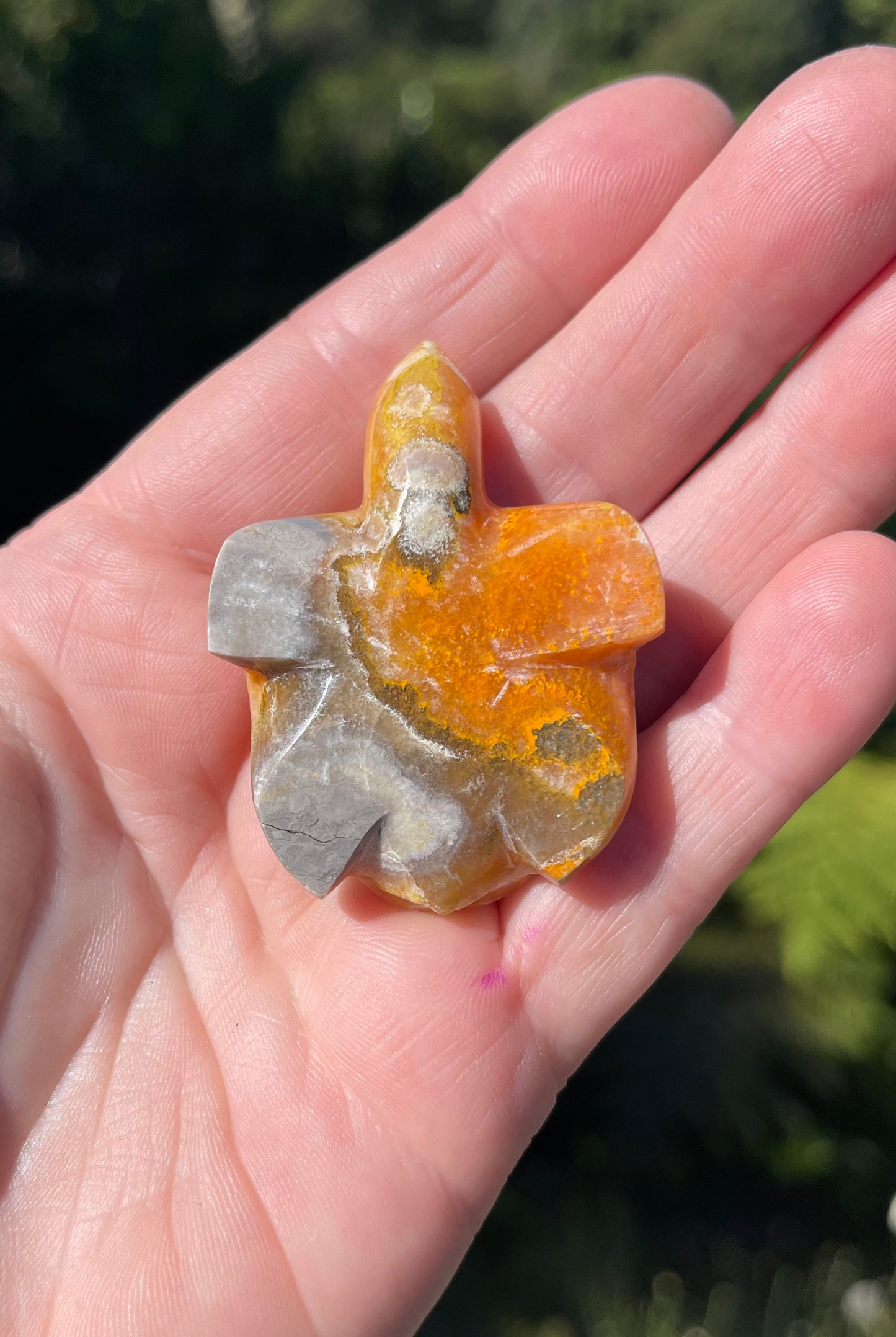Bumblebee Jasper Carved Stone Turtle