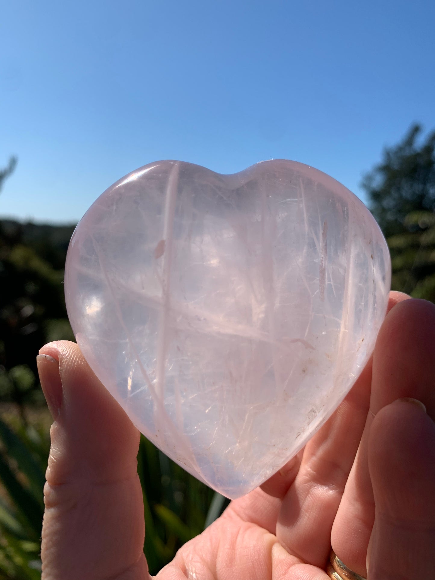 Star Rose Quartz Heart