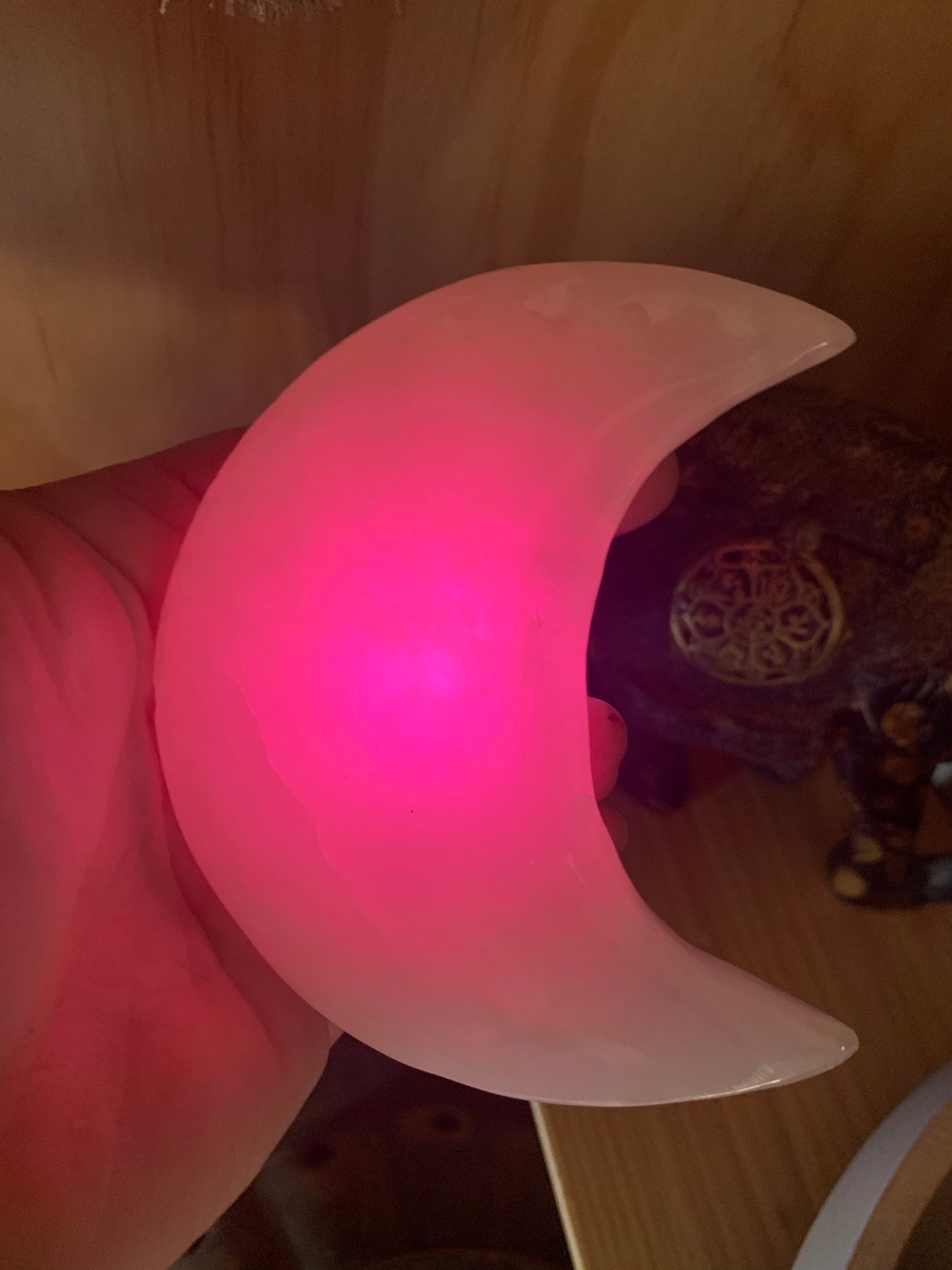 Pink Mangano Calcite Moon Bowl