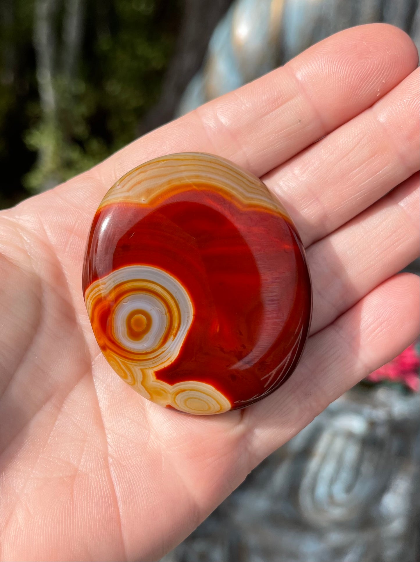 Banded Agate Palm Stone, Dyed