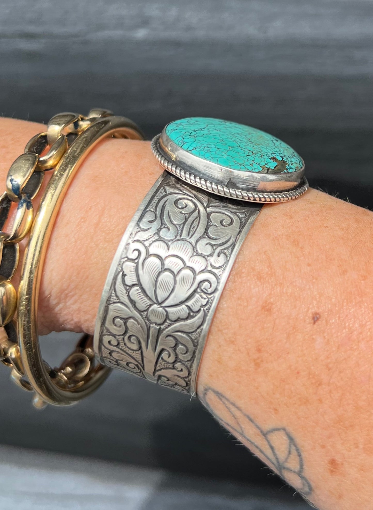 Turquoise and Sterling Silver Cuff