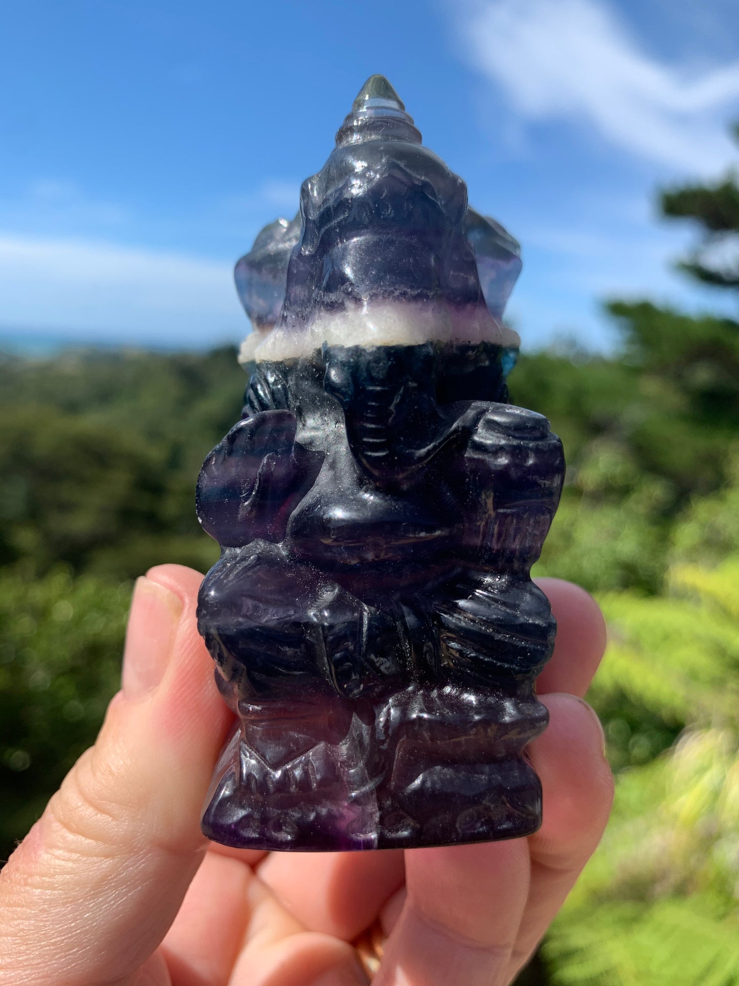 Rainbow Fluorite Ganesha
