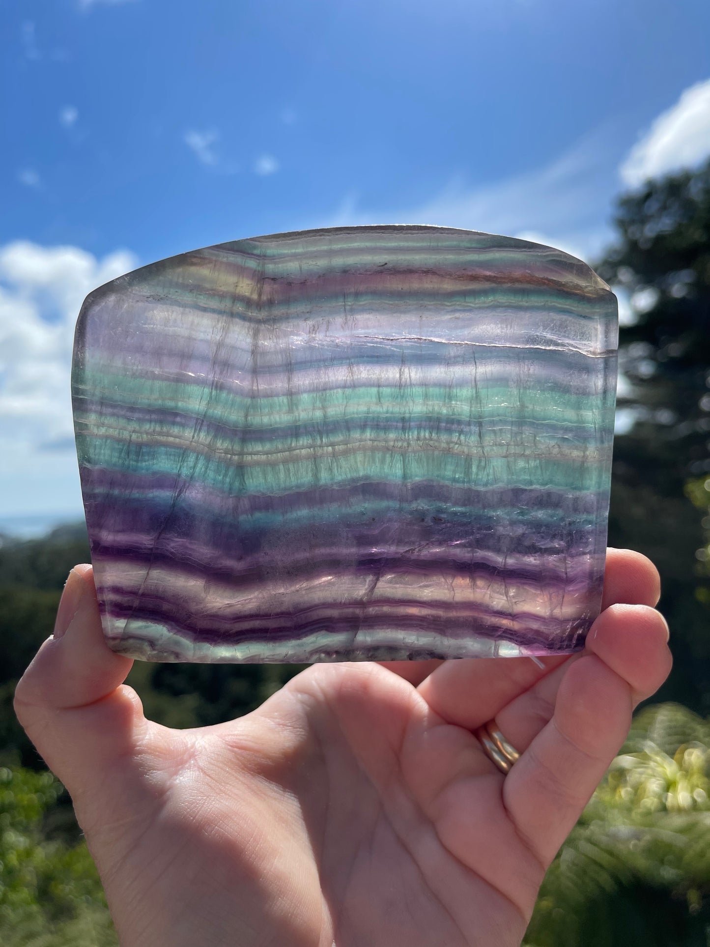 Rainbow Fluorite Slice
