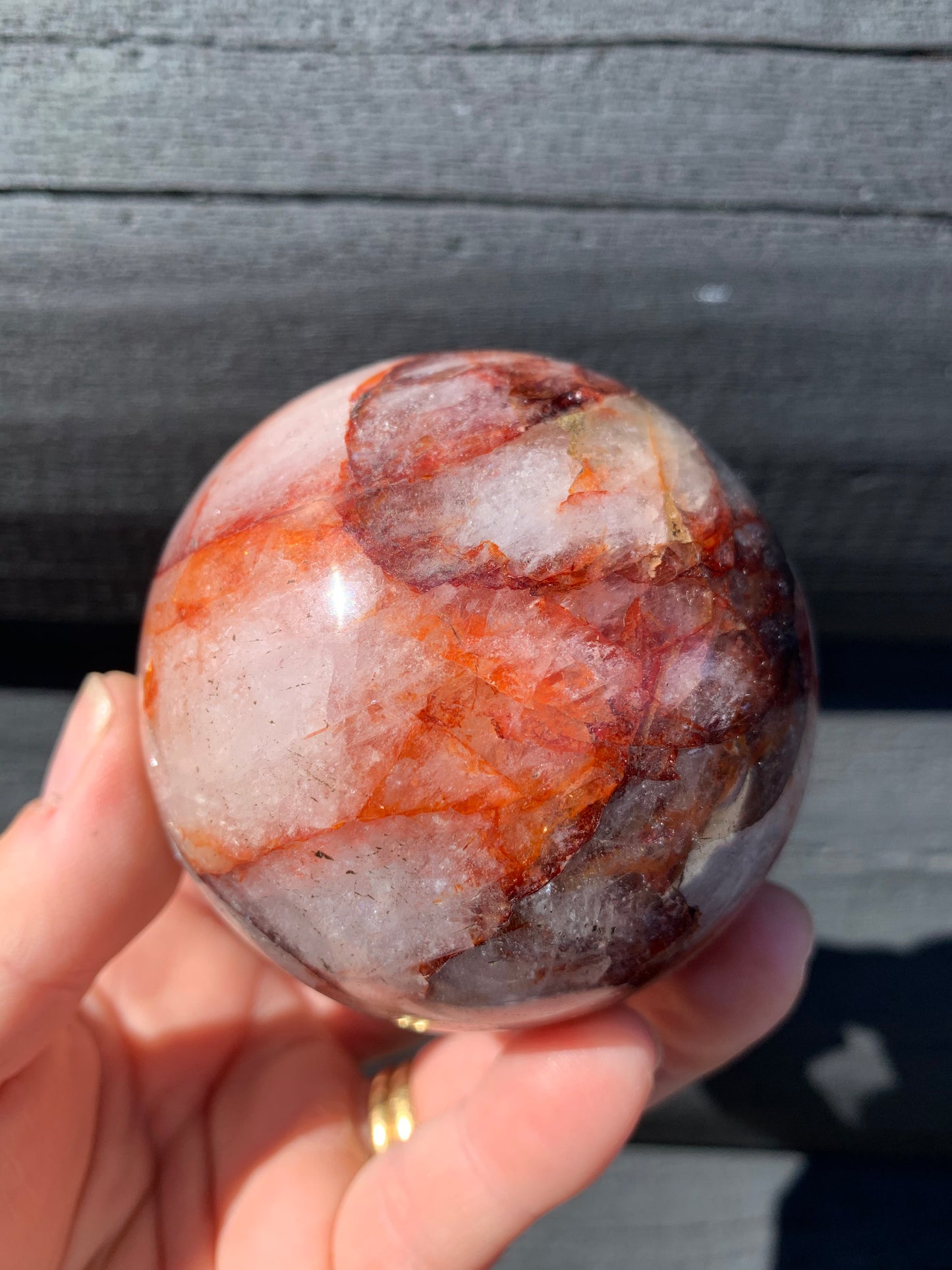 Red Hematoid Quartz or Fire Quartz Sphere
