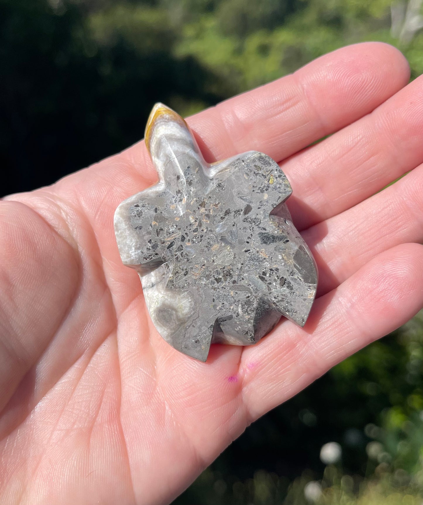 Bumblebee Jasper carved stone Turtle