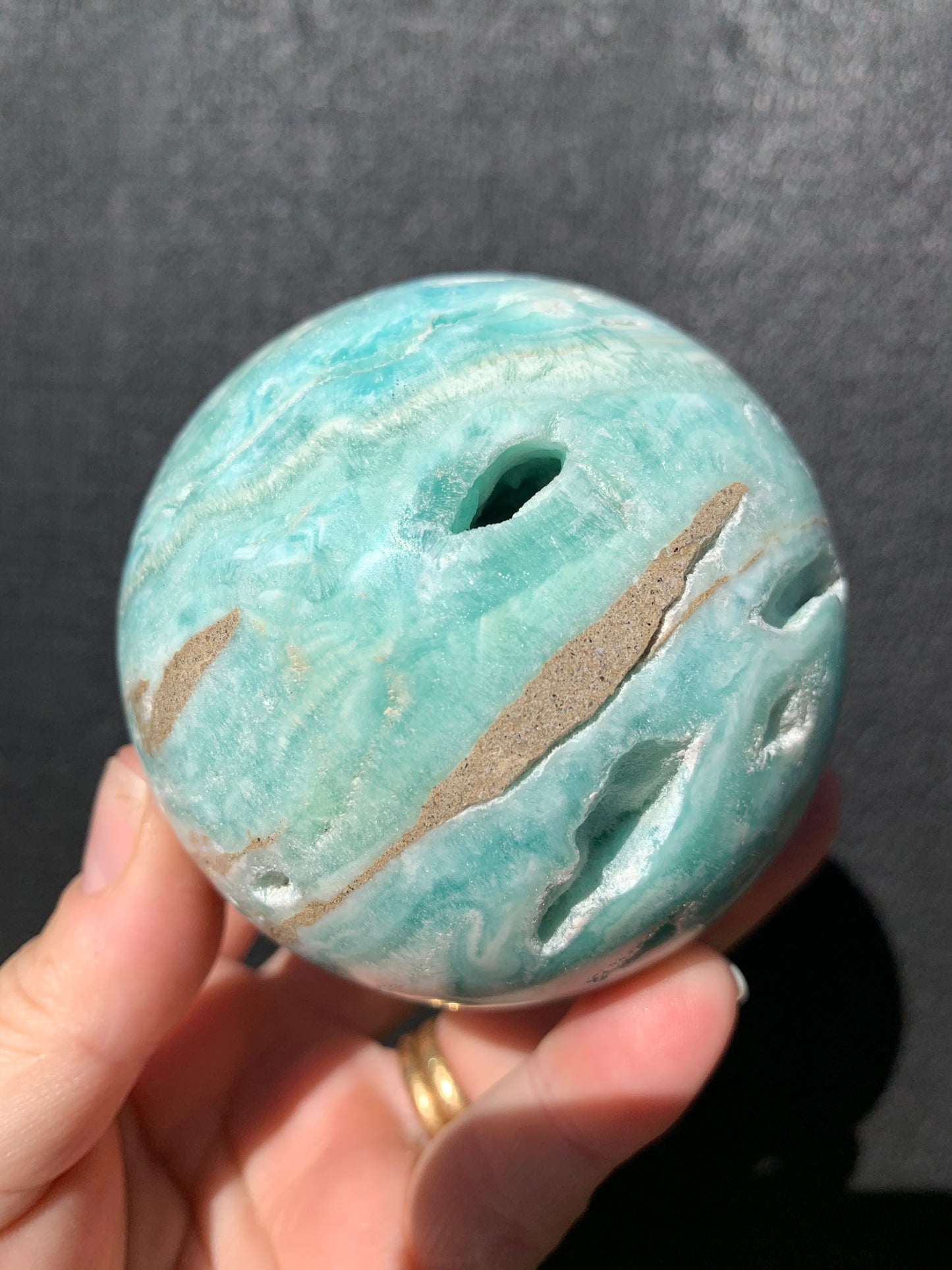 Blue Calcite/Aragonite Sphere