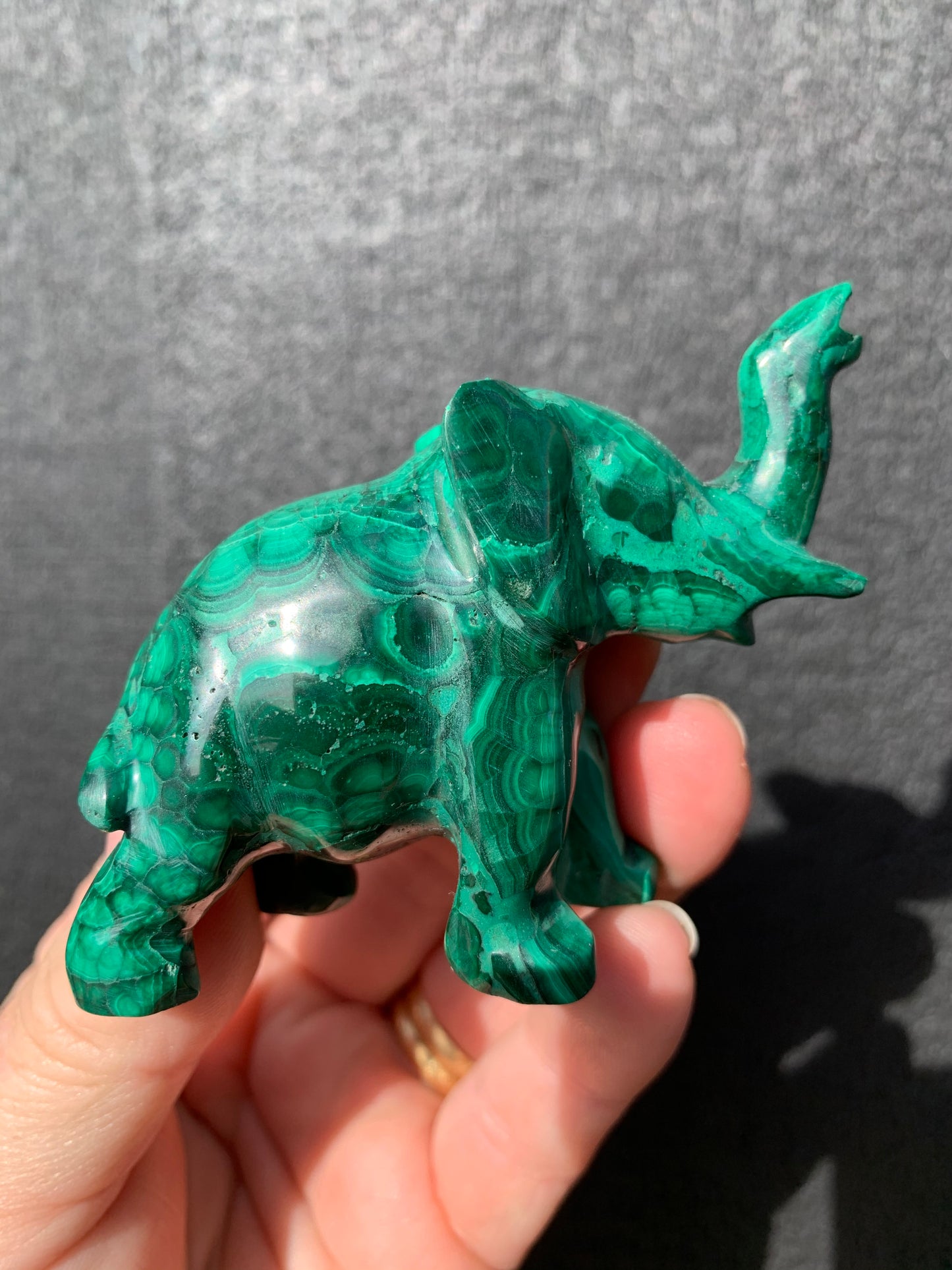 Malachite Carved Elephant