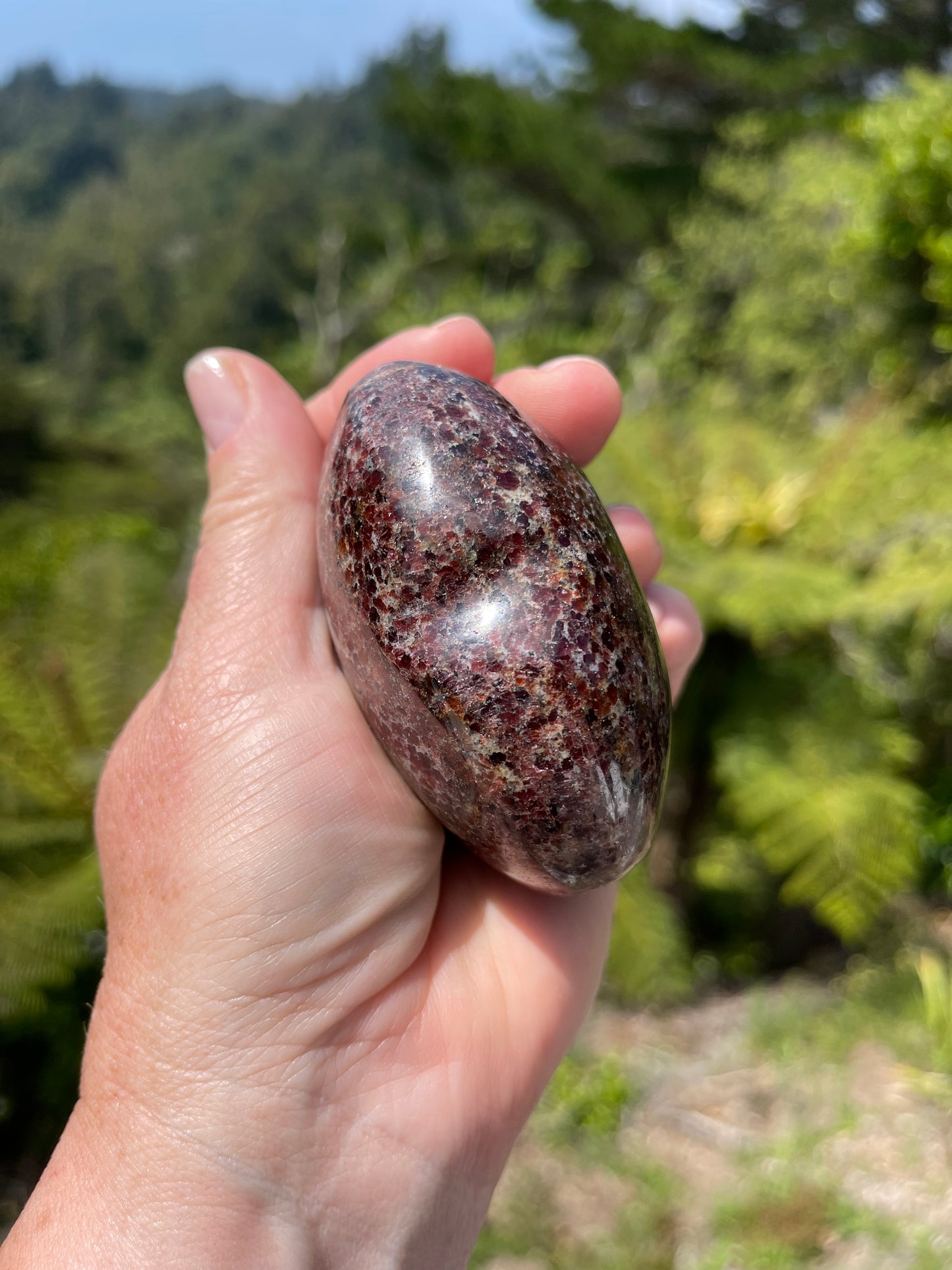 Garnet-Grenatite Puffy Heart