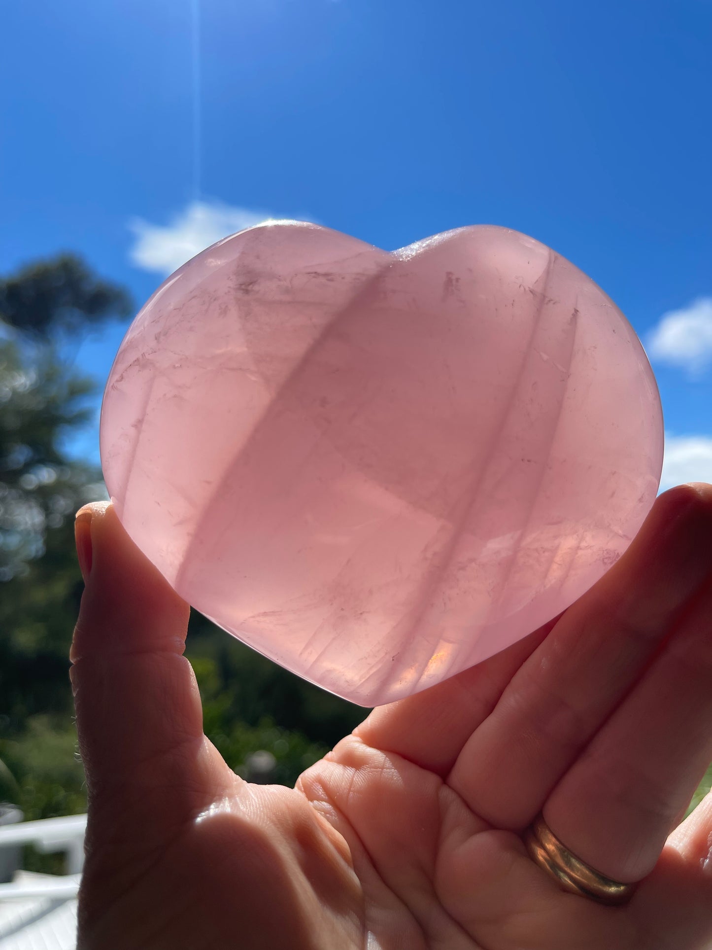Star Rose Quartz Heart