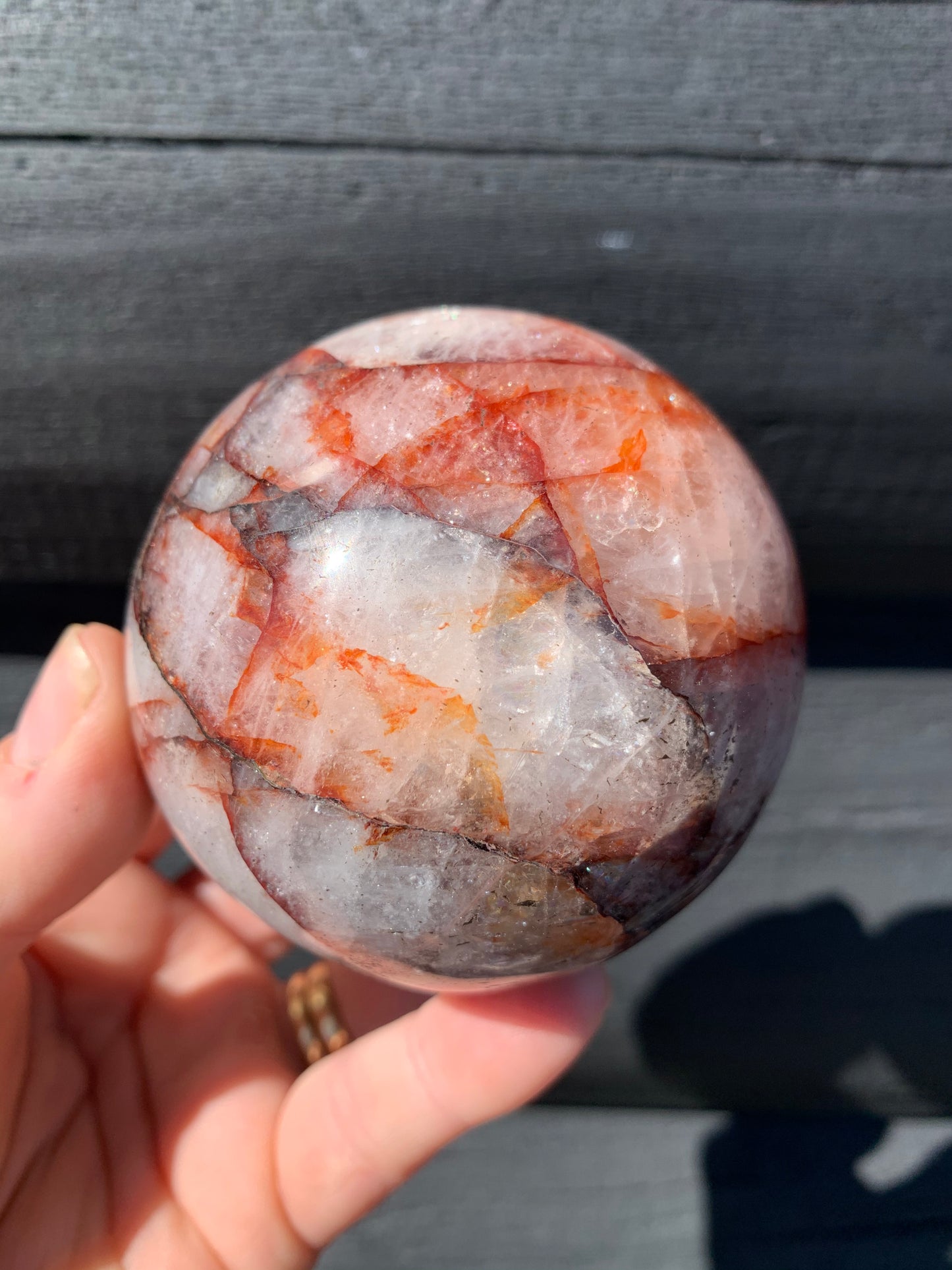 Red Hematoid Quartz or Fire Quartz Sphere