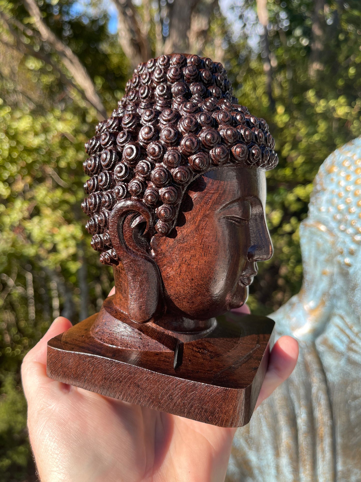 Wood Buddha Head