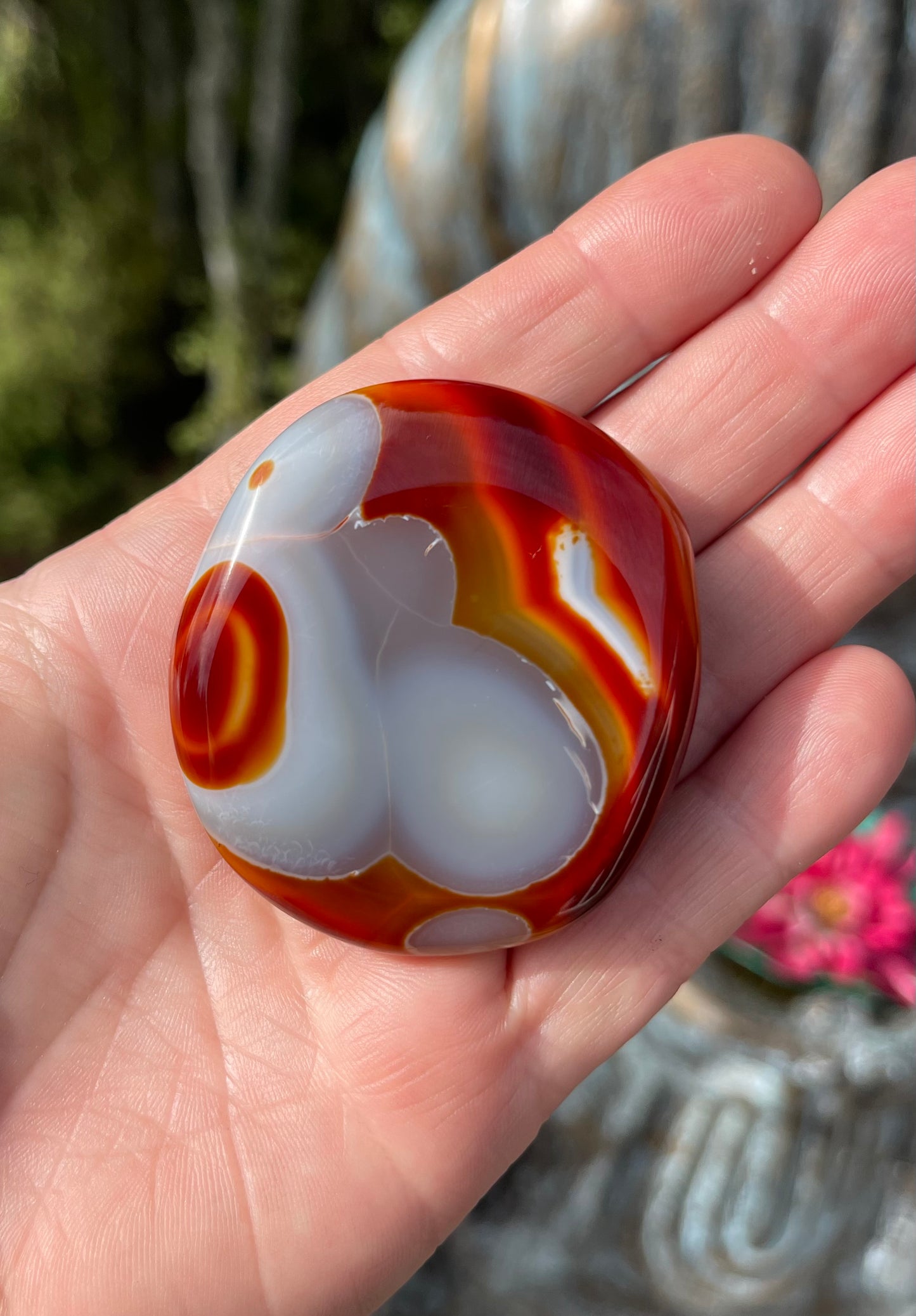 Banded Agate Palm Stone, Heated