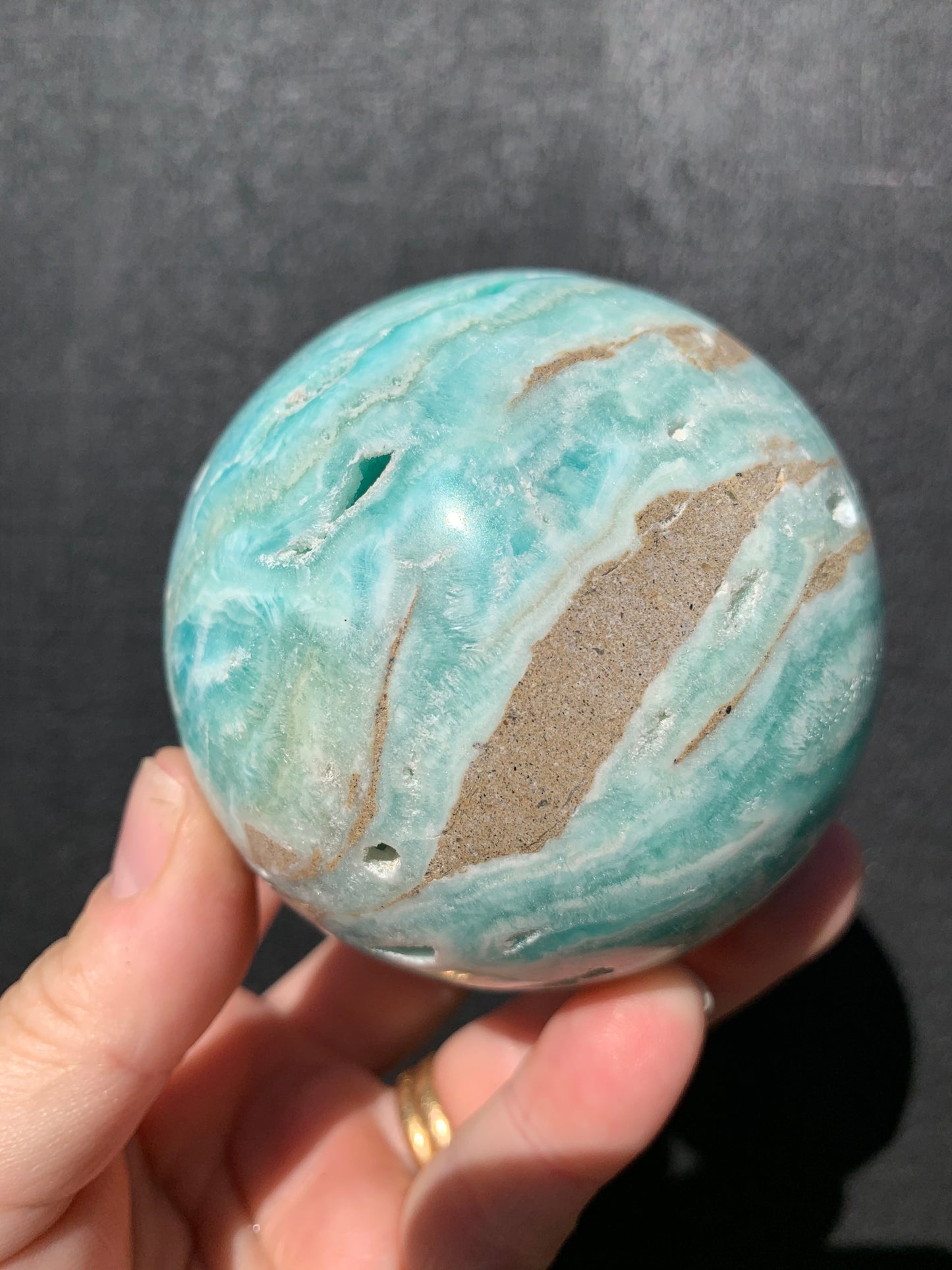 Blue Calcite/Aragonite Sphere
