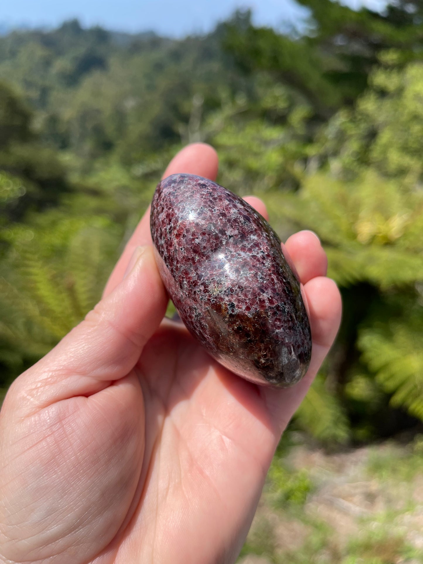 Garnet-Grenatite Puffy Heart