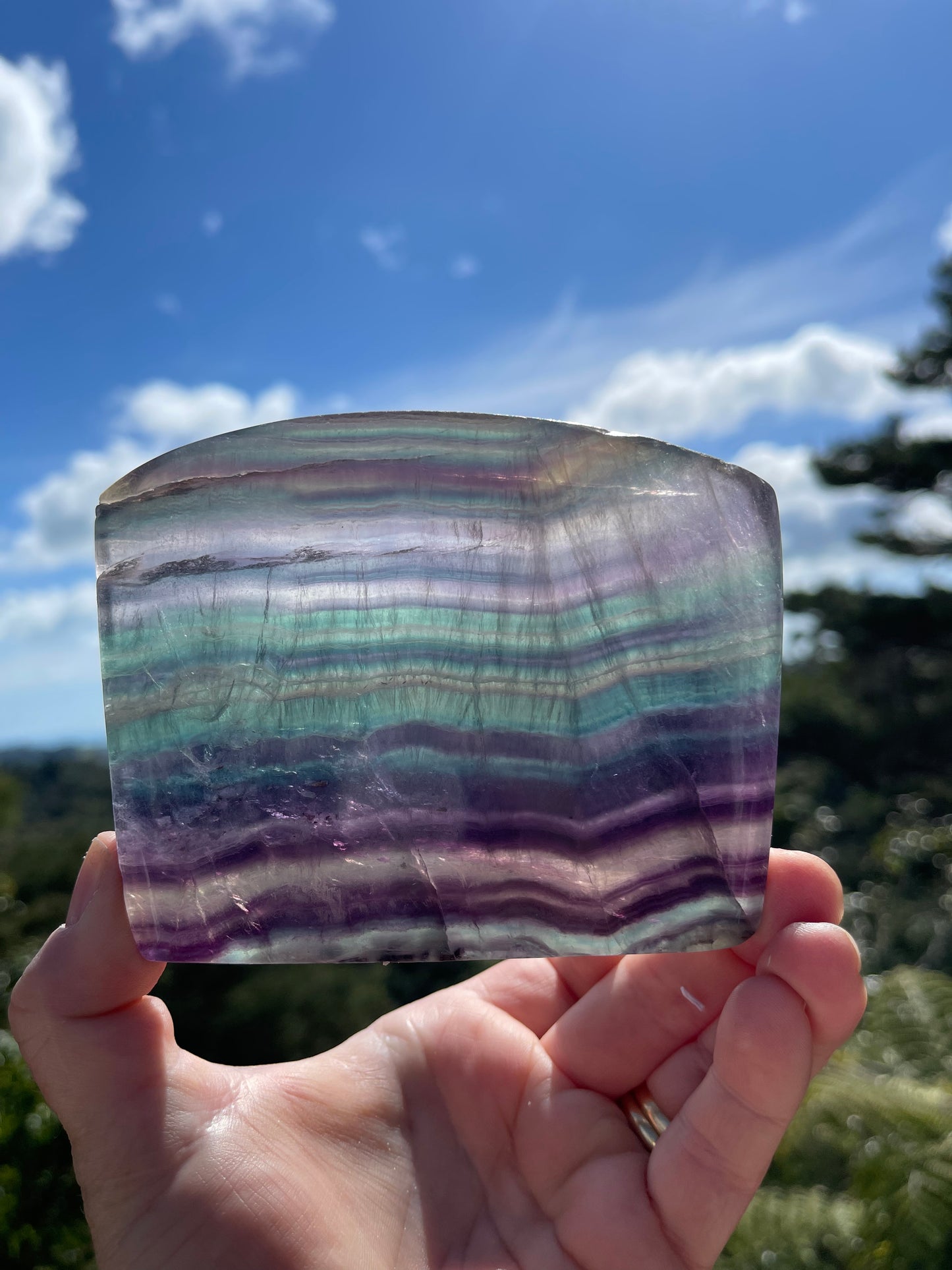 Rainbow Fluorite Slice