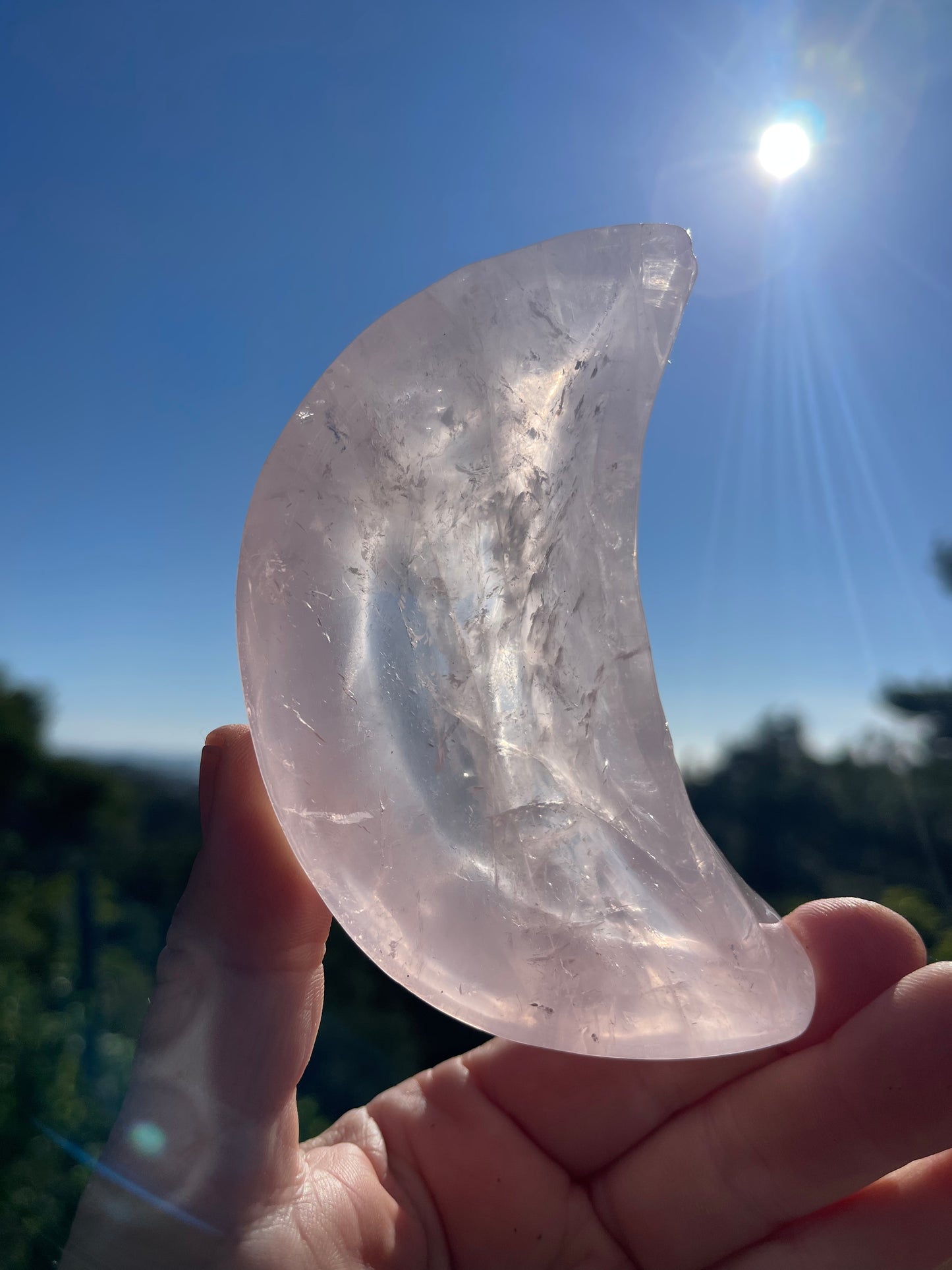 Rose Quartz Moon Bowl