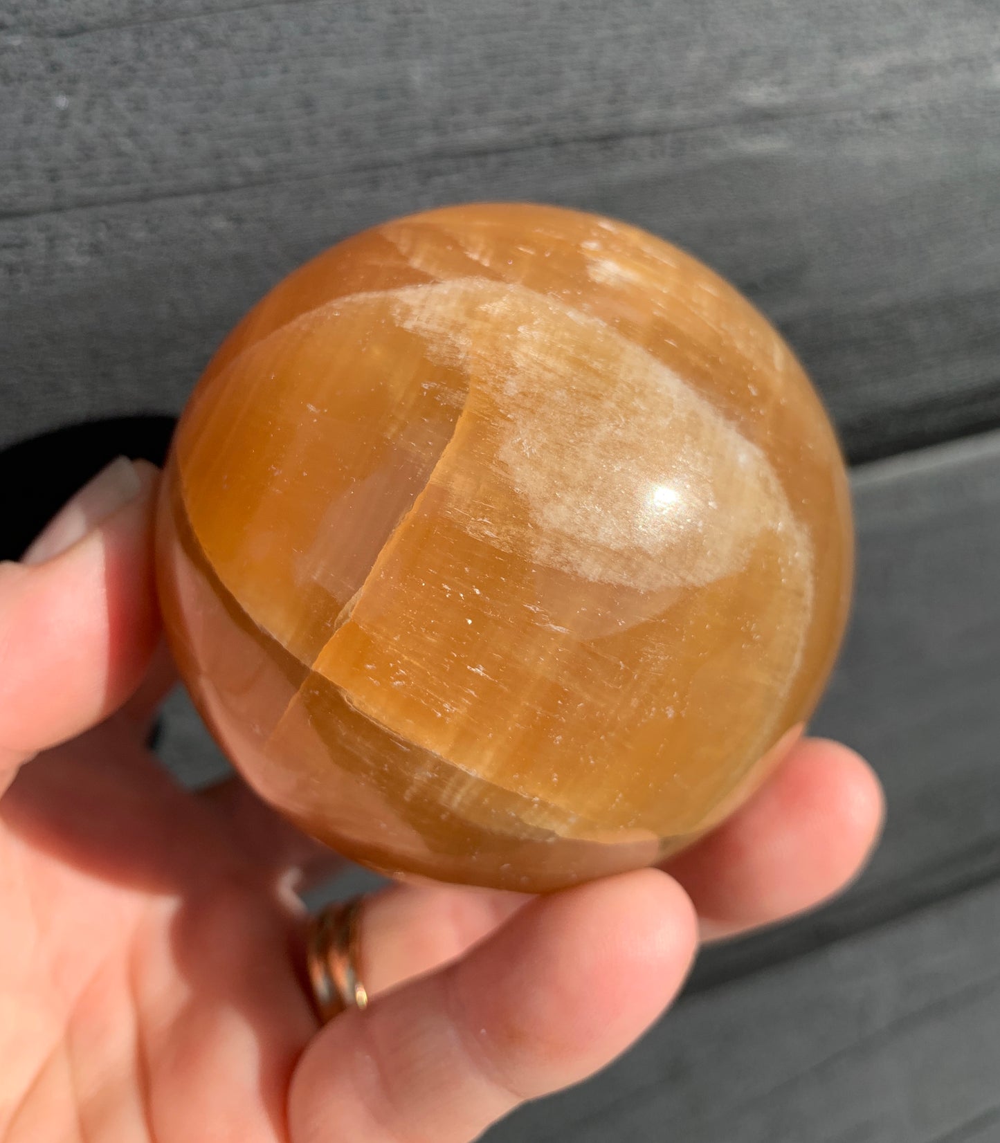 Honey Calcite Sphere