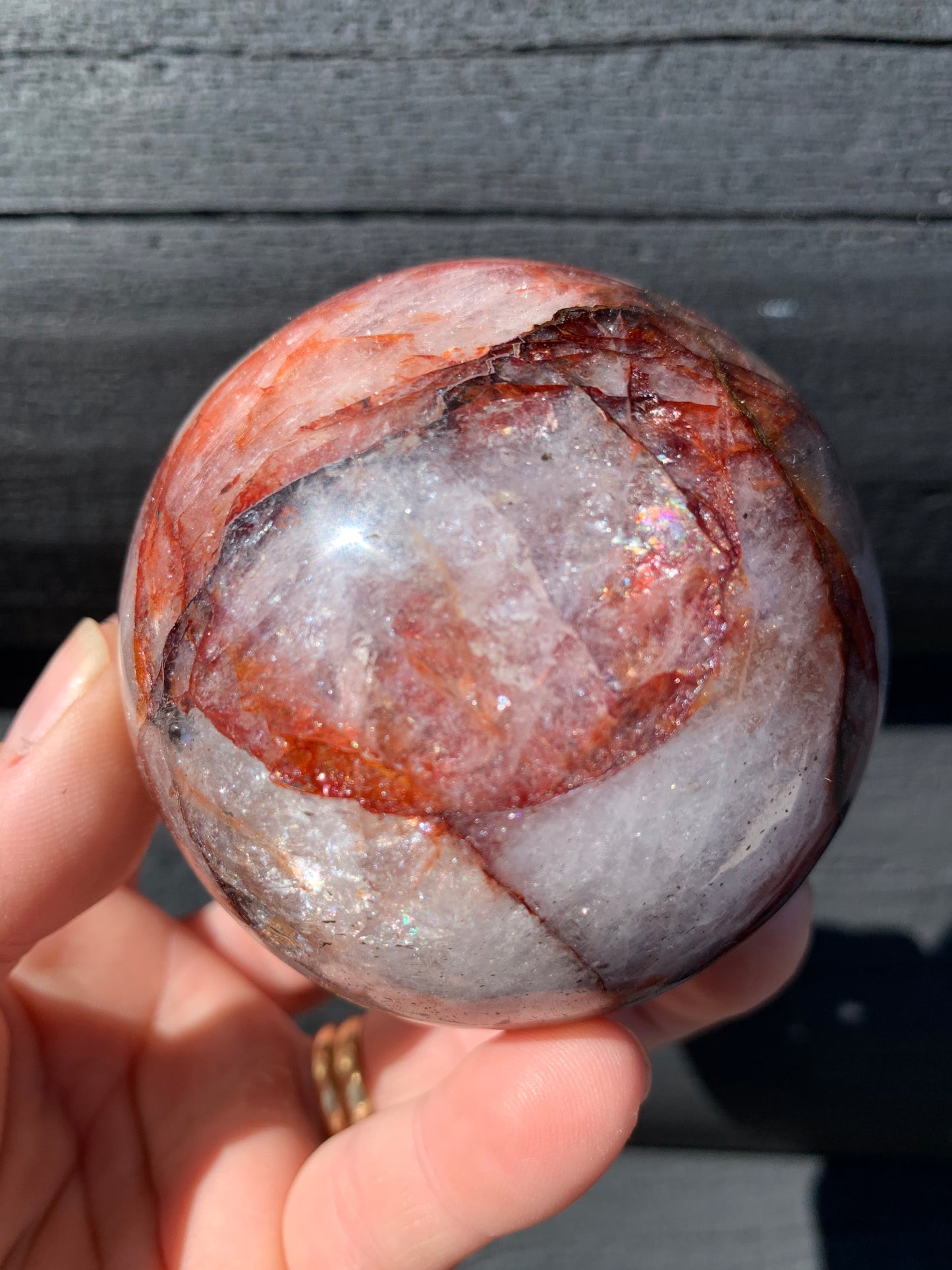 Red Hematoid Quartz or Fire Quartz Sphere