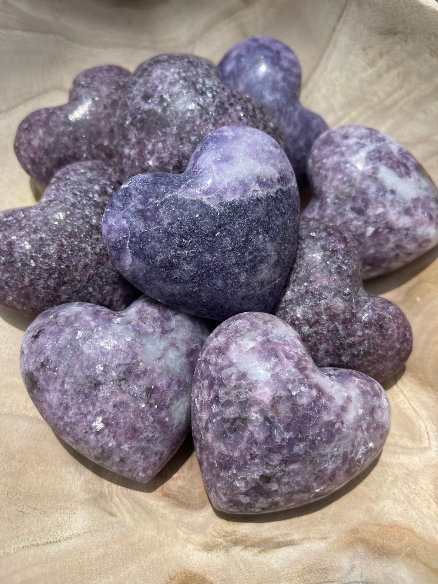 Lepidolite Puffy Hearts-Meduim Purple
