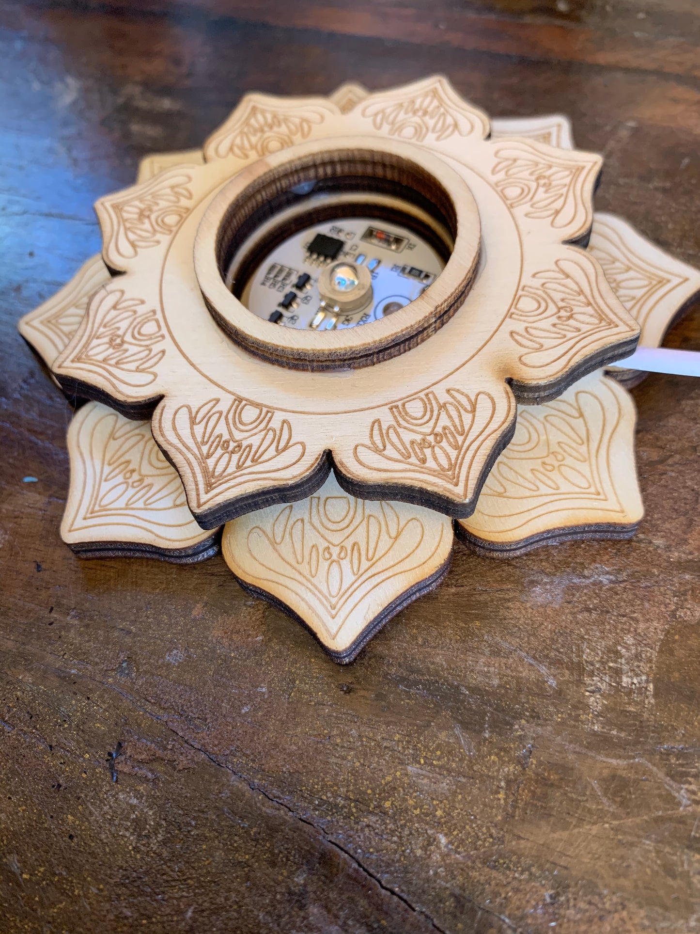 USB Light Base, Lotus Rainbow Colour Changing