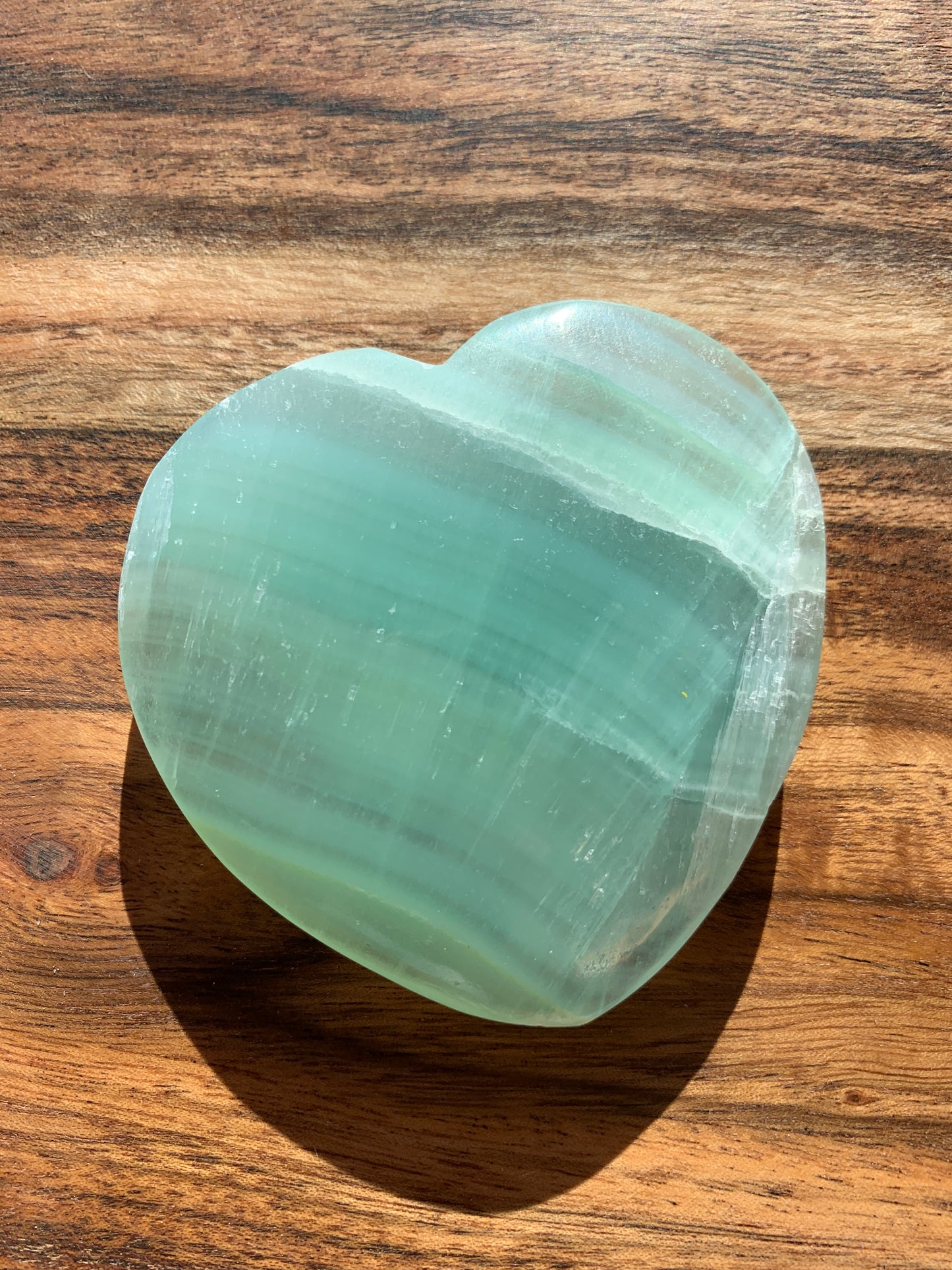 Pistachio Green Calcite Heart