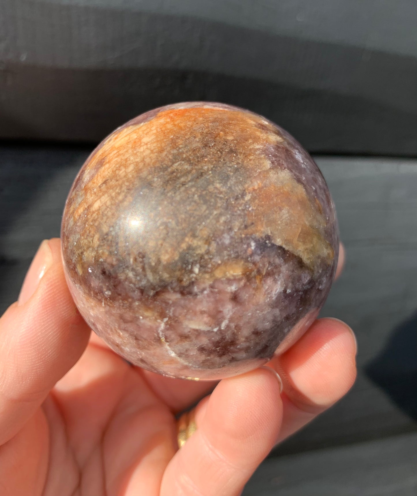 Lepidolite Sphere, Happy Face