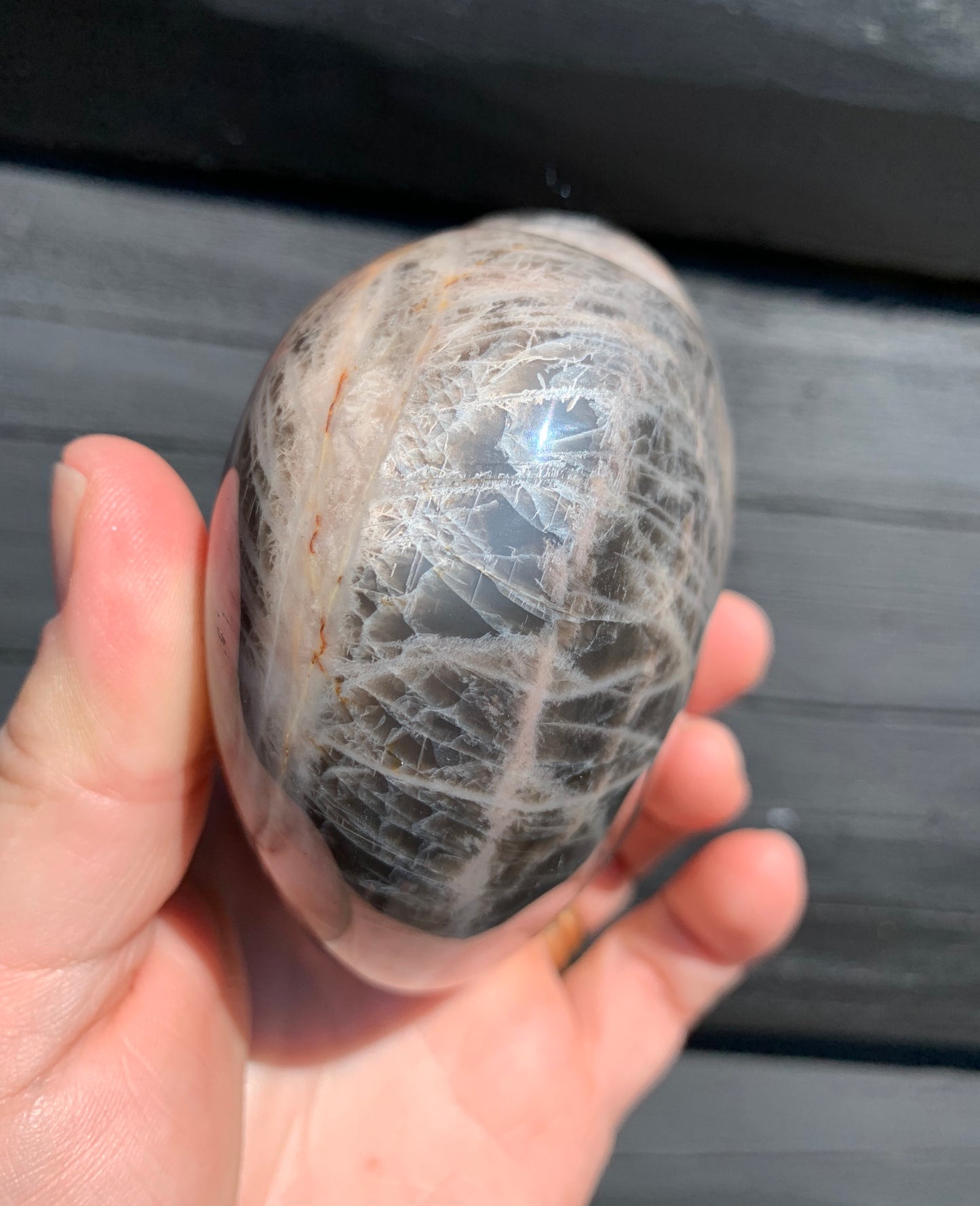 Black Moonstone Heart
