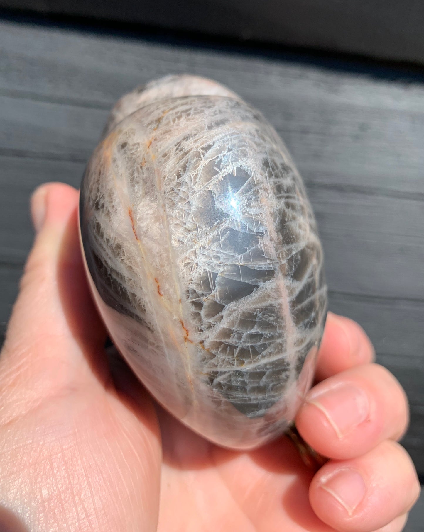 Black Moonstone Heart