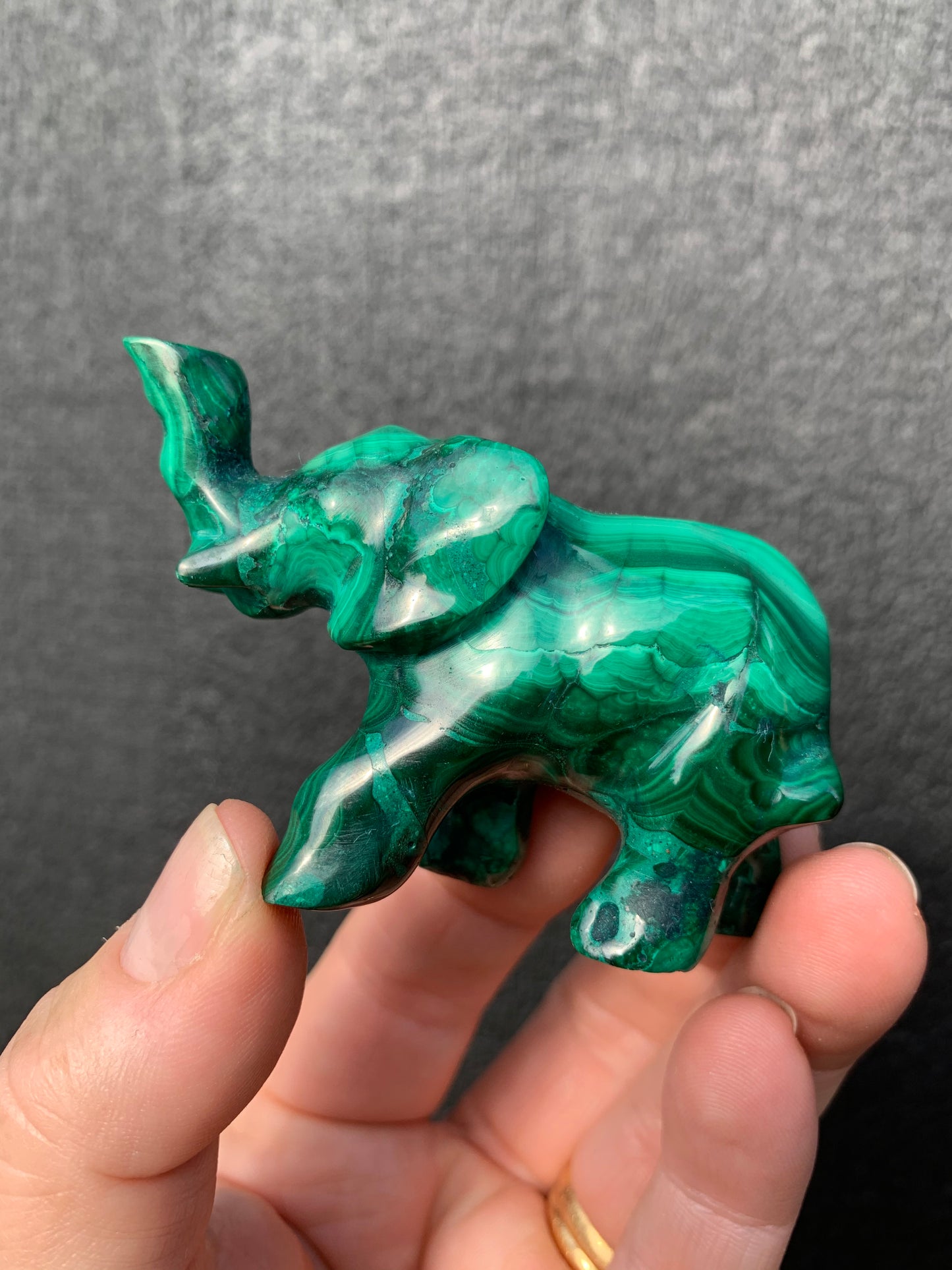 Malachite Carved Elephant