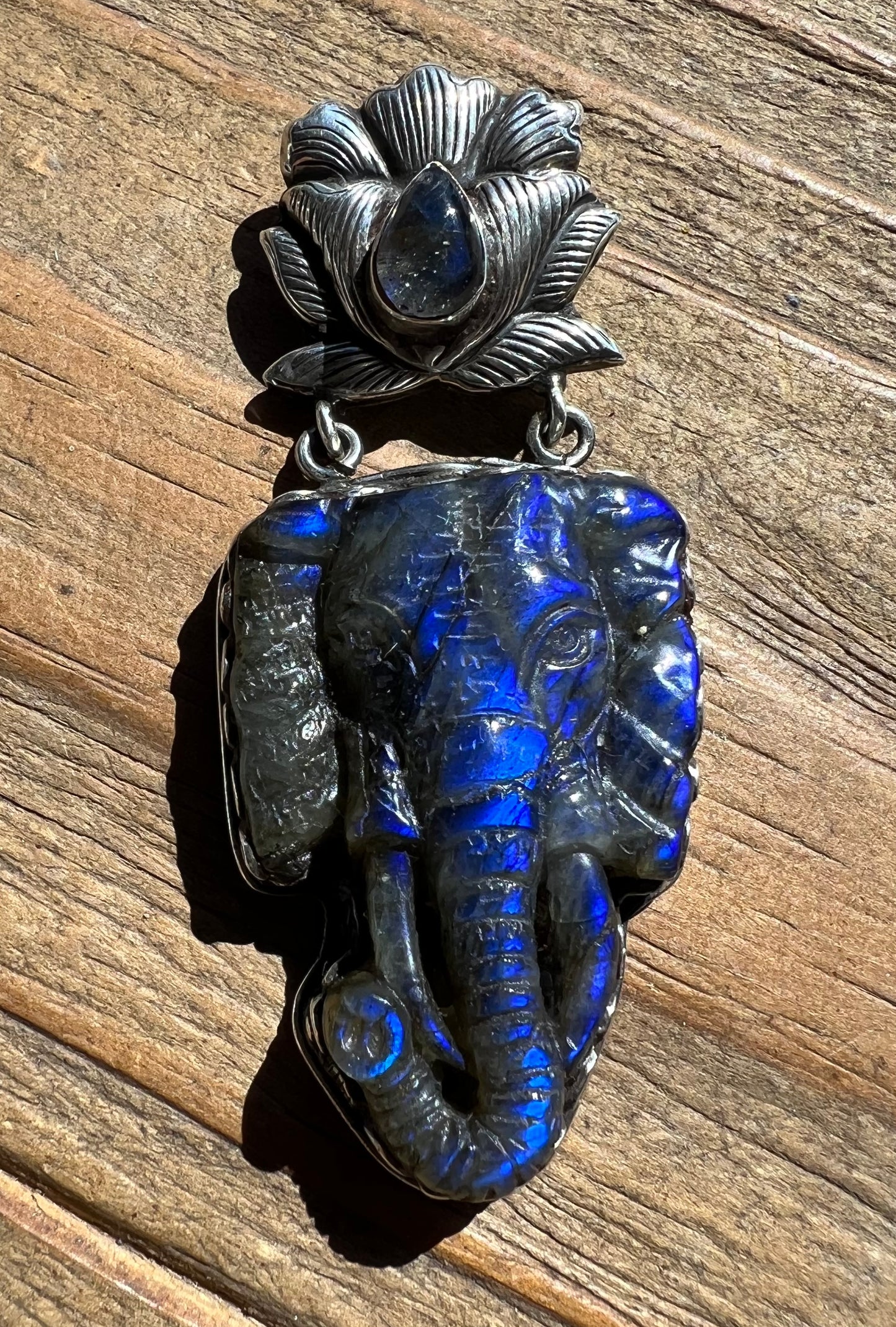 Sterling Silver and Elephant Head Pendant handmade
