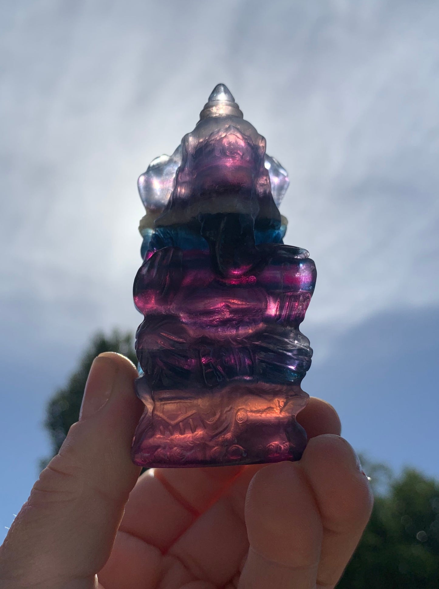 Rainbow Fluorite Ganesha