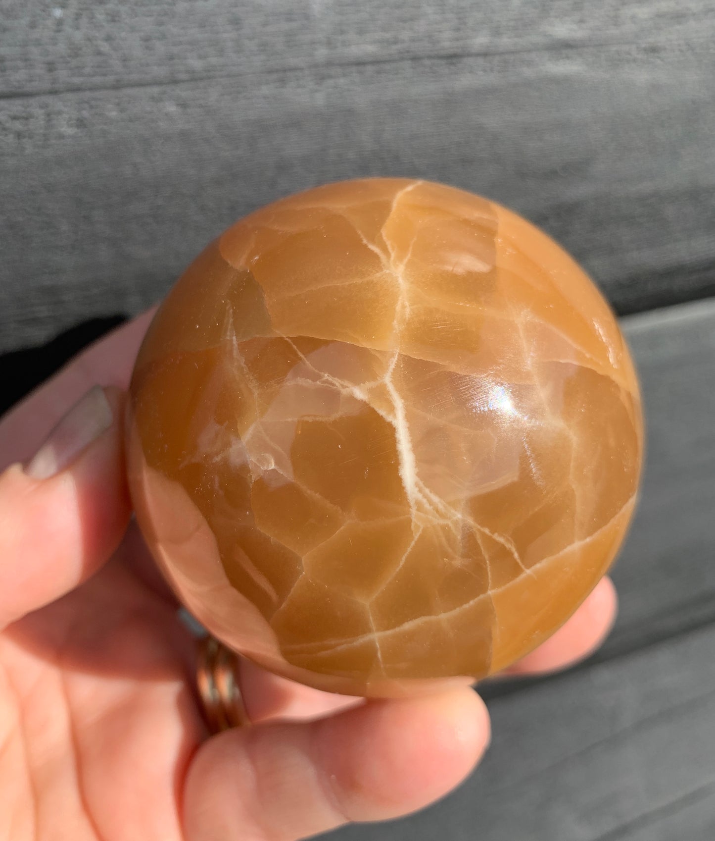 Honey Calcite Sphere