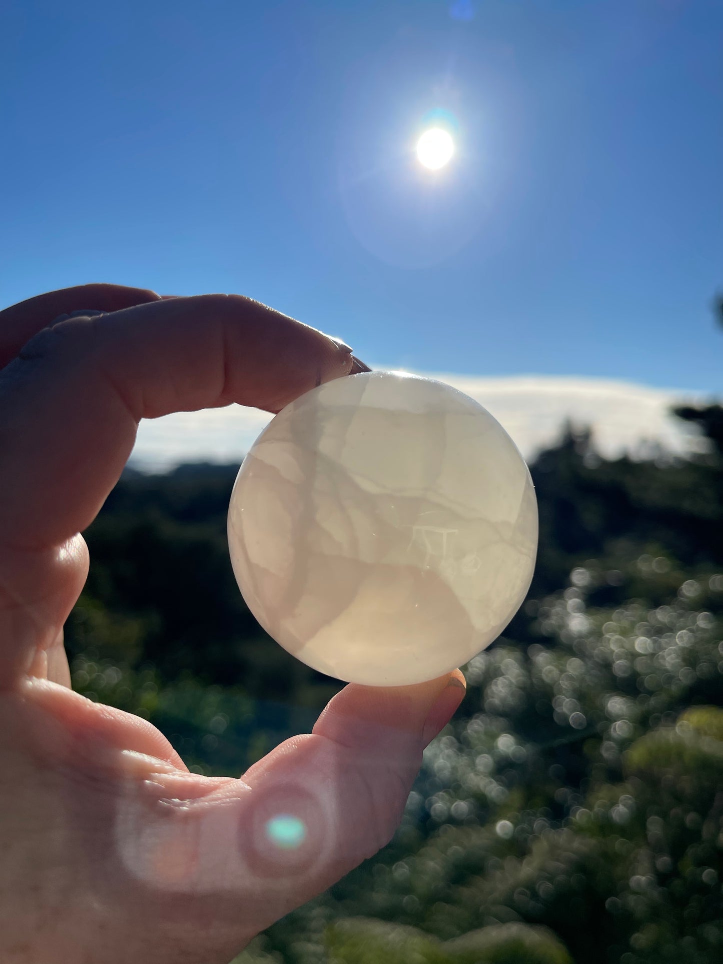 White Calcite Sphere