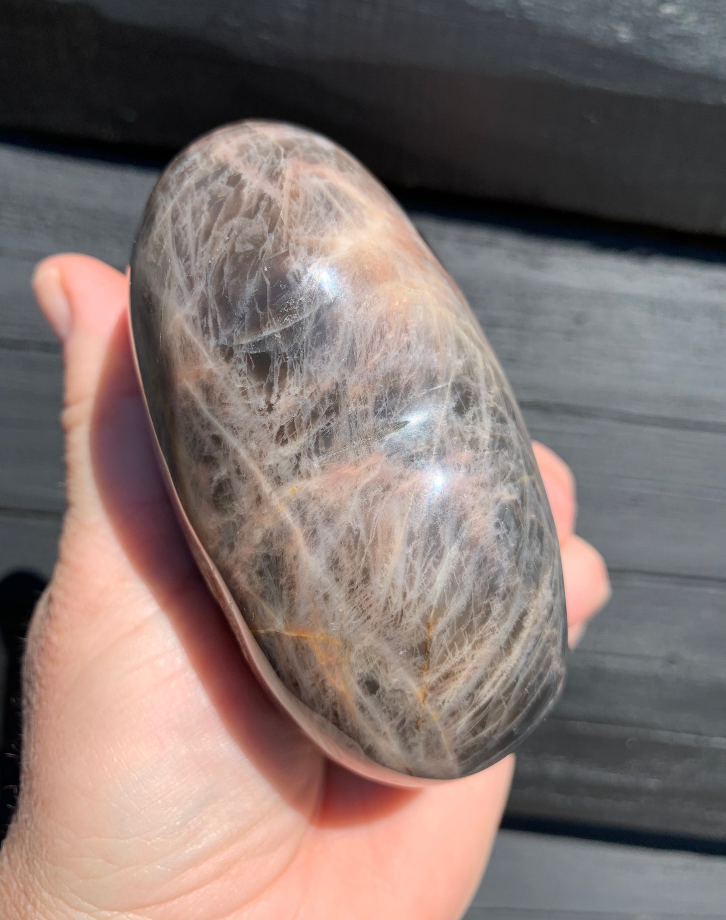 Black Moonstone Heart