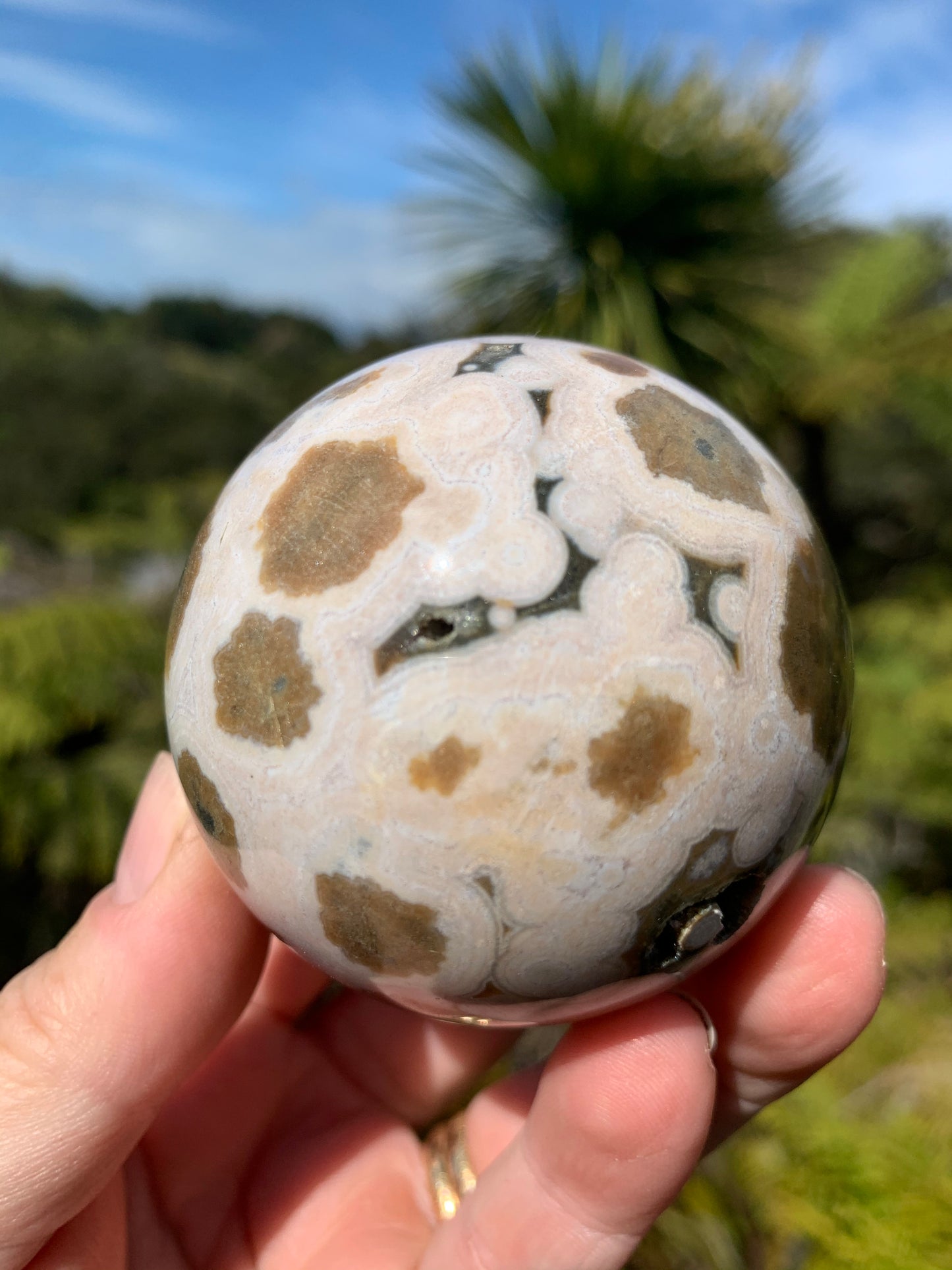 Orbicular Ocean Jasper Sphere