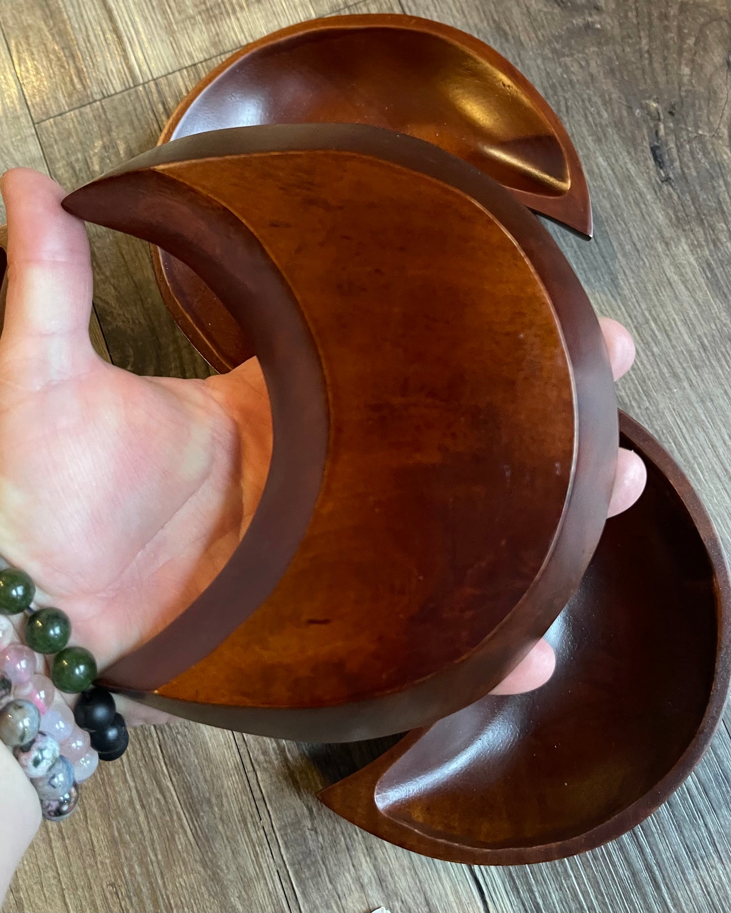 Crescent Moon Mango Wood Bowl, Brown