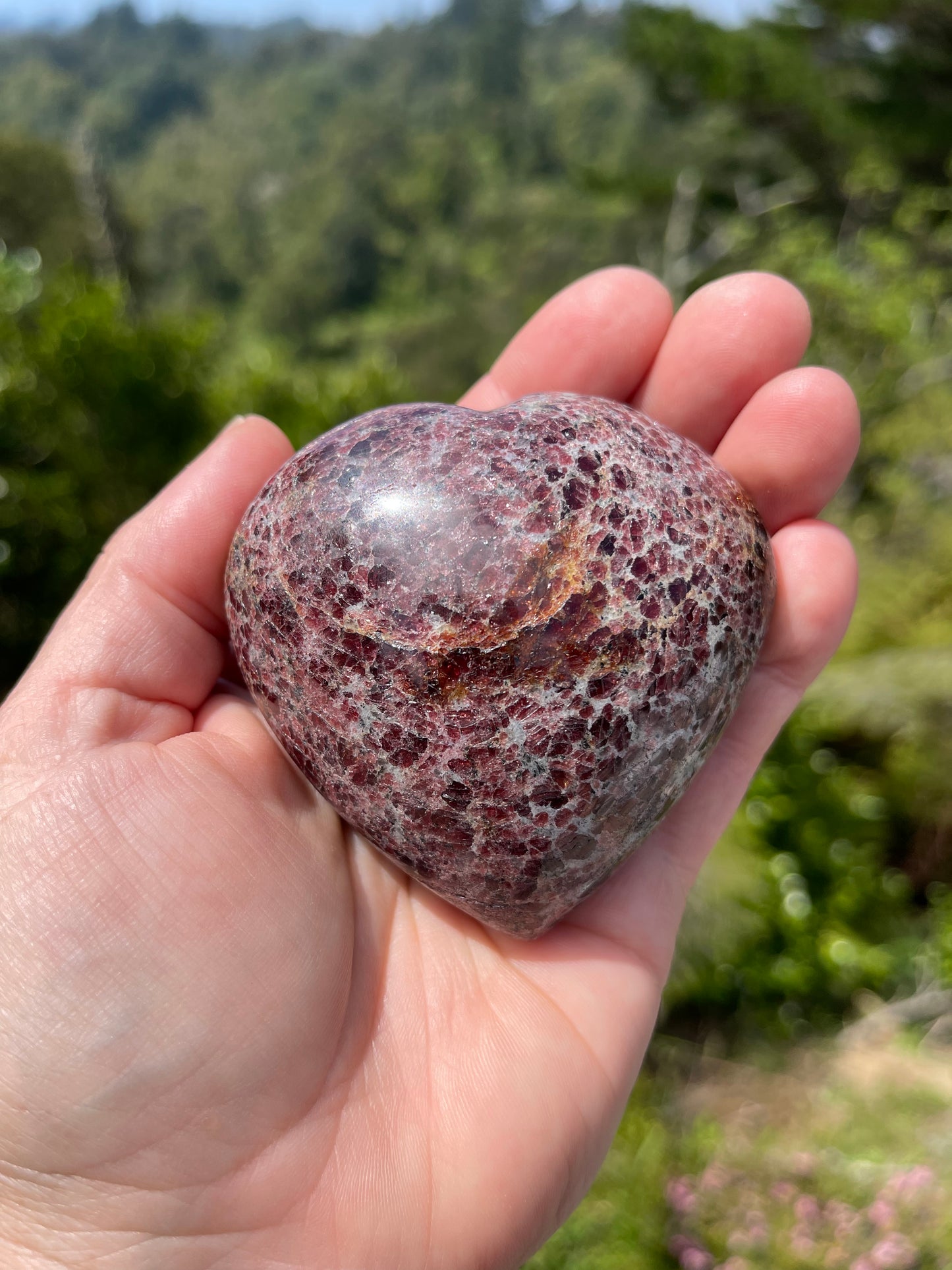 Garnet-Grenatite Puffy Heart