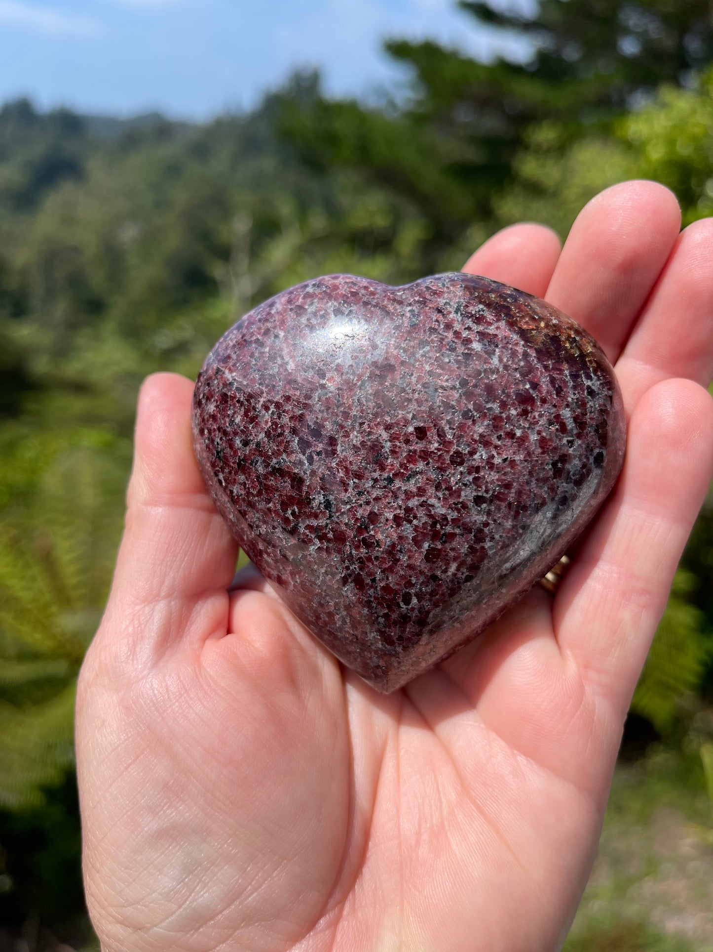 Garnet-Grenatite Puffy Heart
