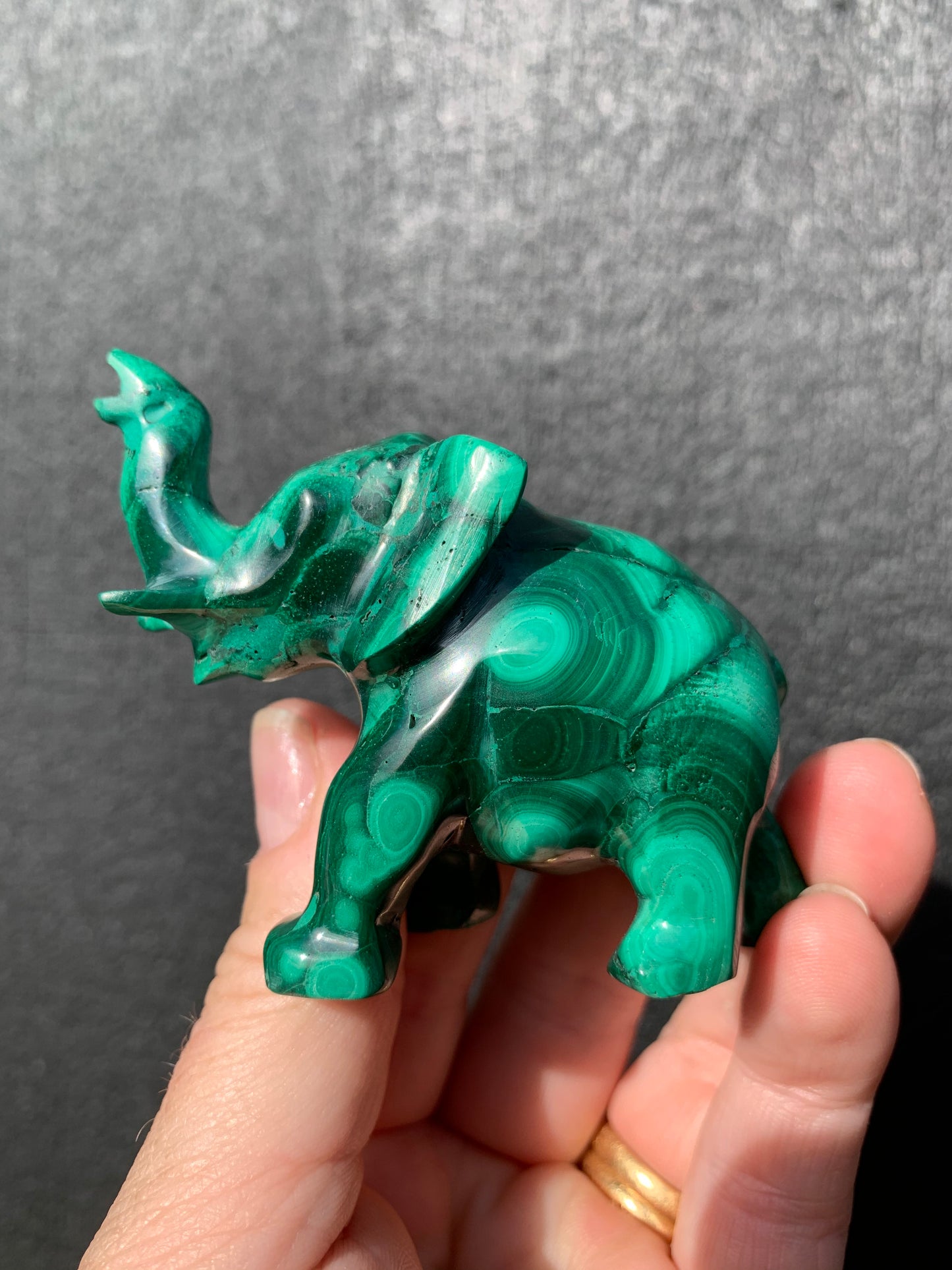 Malachite Carved Elephant