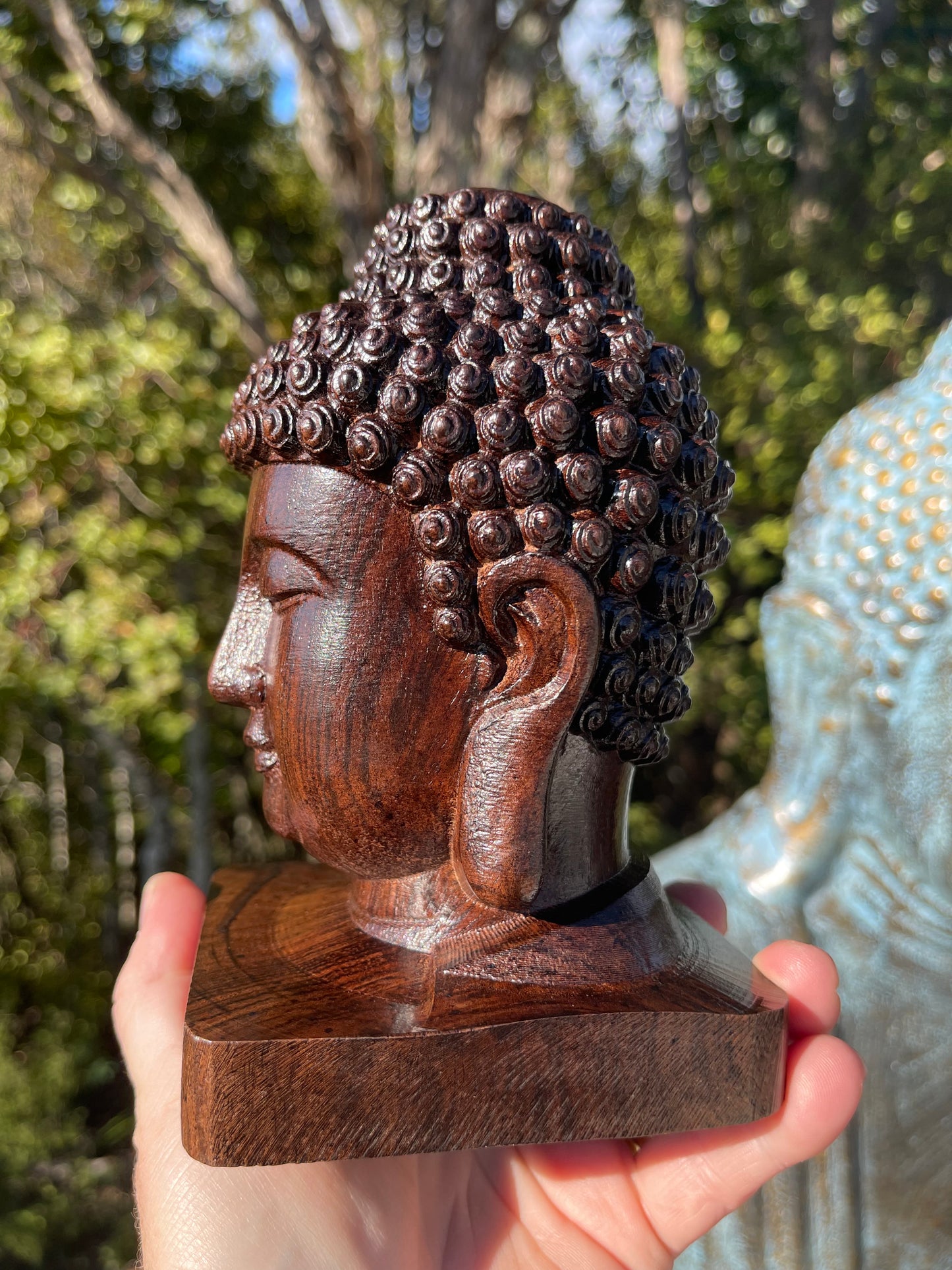 Wood Buddha Head