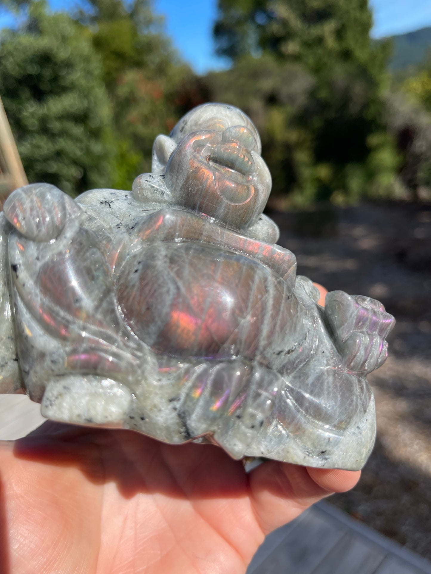 Purple/Sunset Labradorite Laughing Buddha