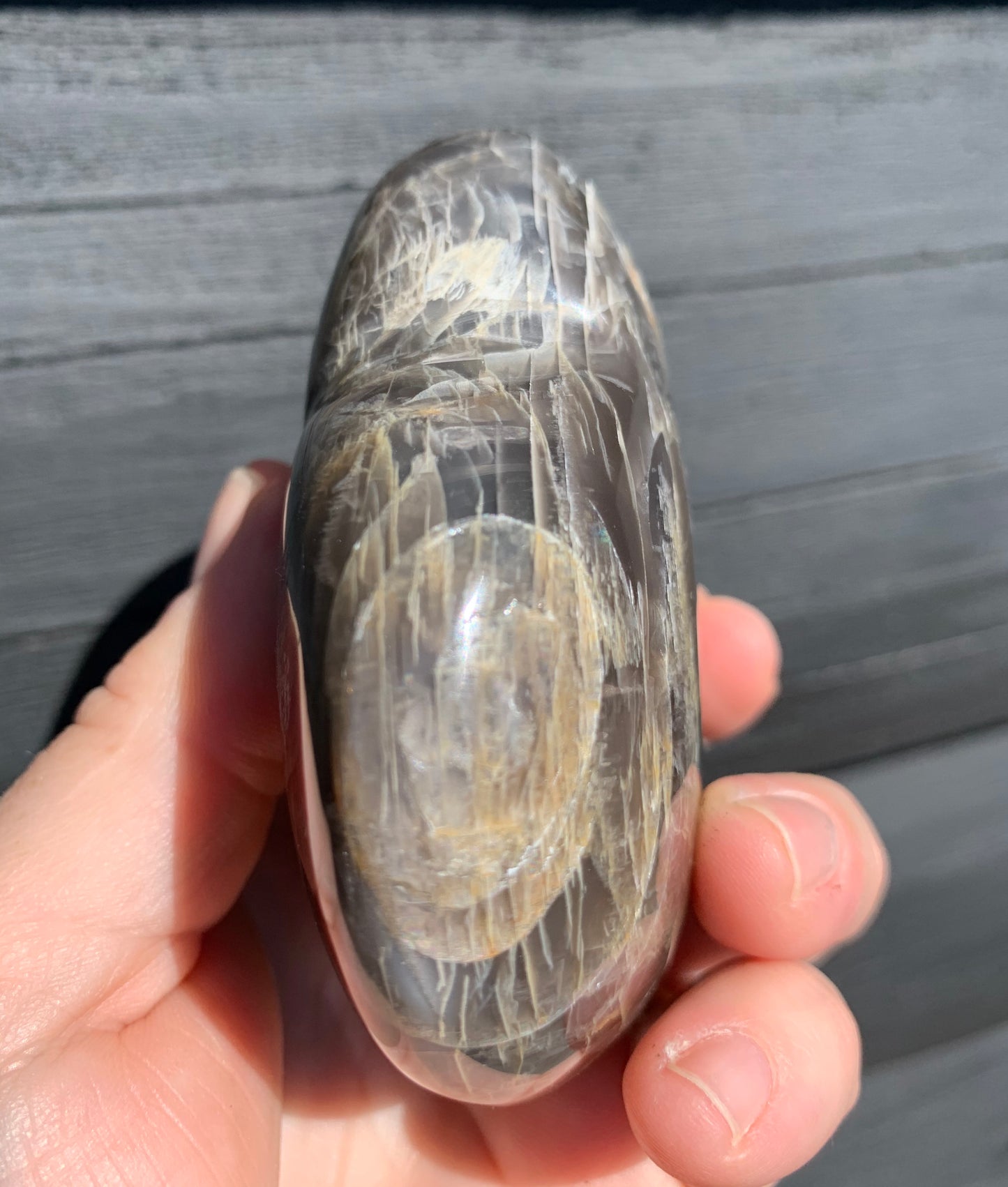 Black Moonstone Heart