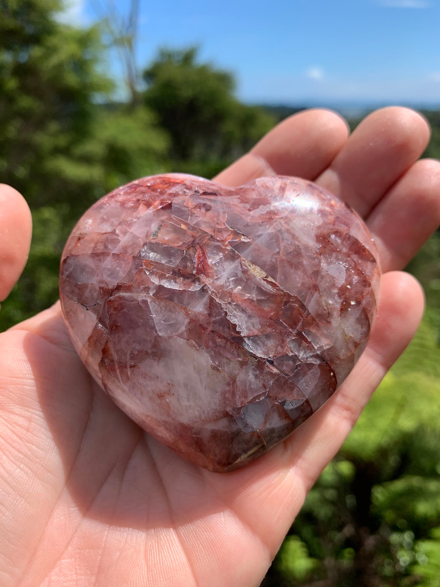 Red Hematoid Quartz or Fire Quartz Heart