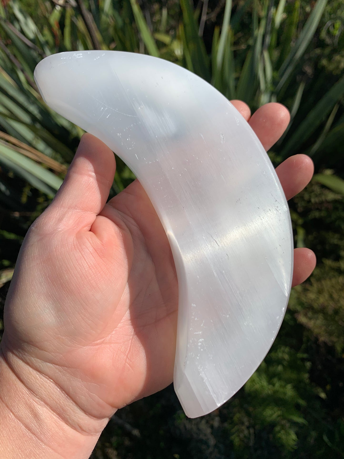 Satin Spar Moon Bowl