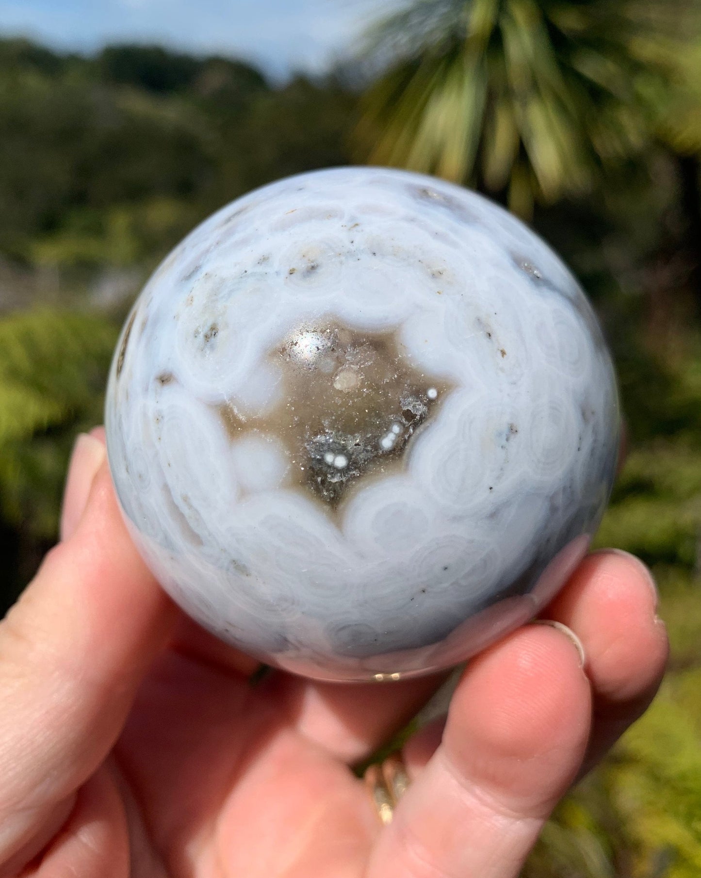 Orbicular Ocean Jasper Sphere