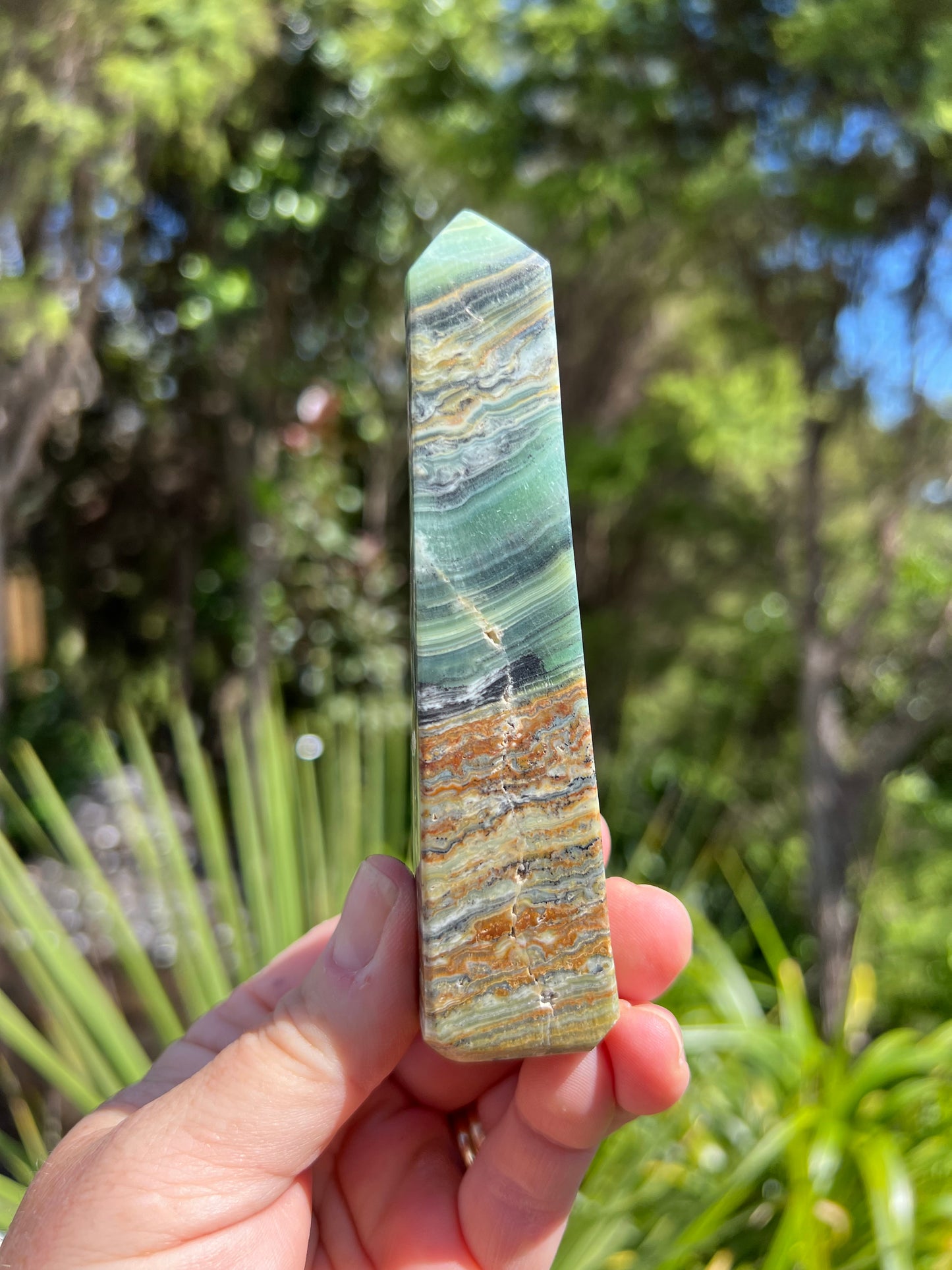 Kiwi Calcite Obelisk
