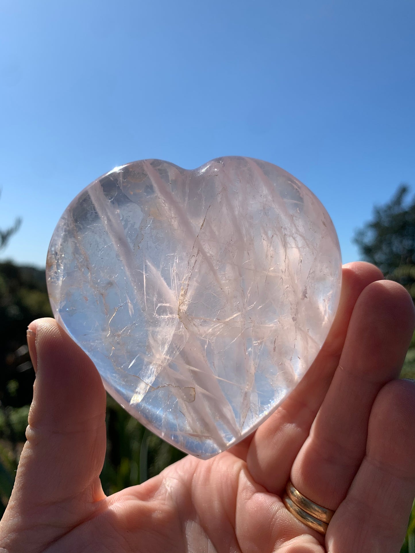 Star Rose Quartz Heart