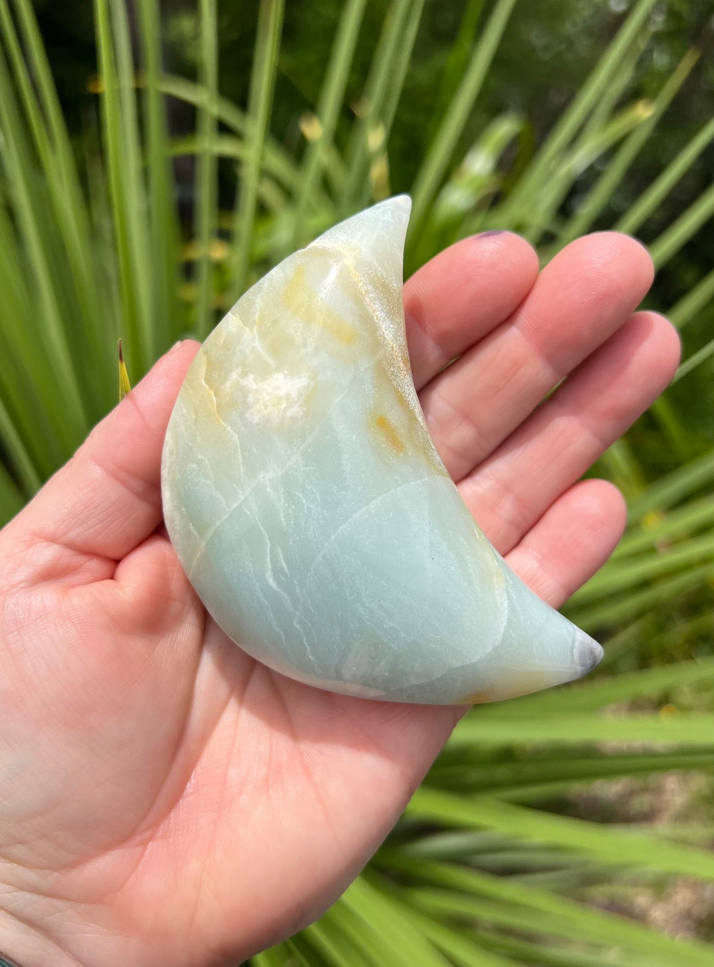 Blue Quartzite Crescent Moon